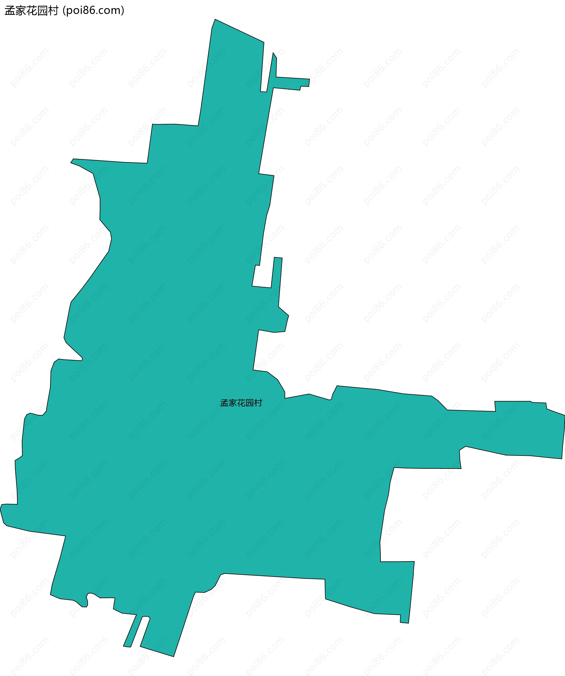 孟家花园村边界地图