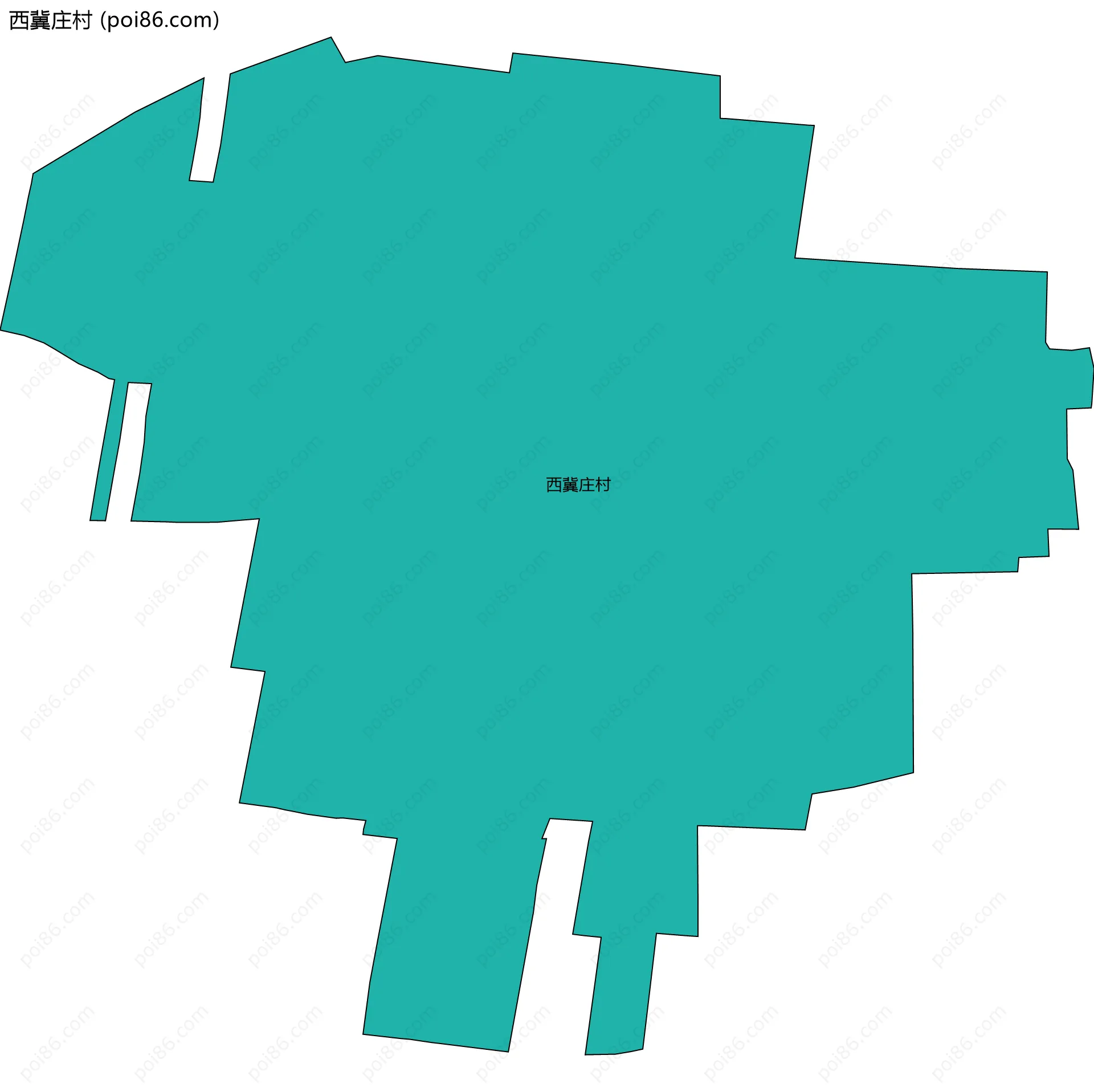 西冀庄村边界地图