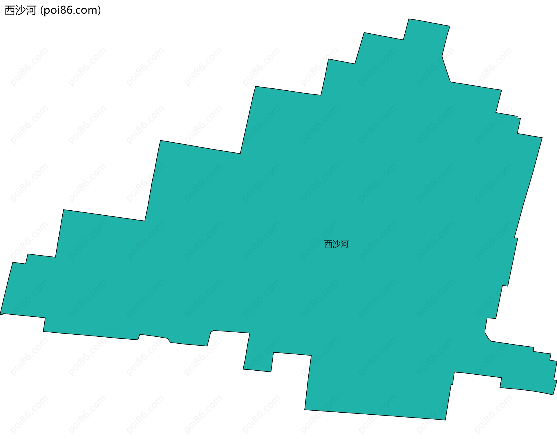 西沙河边界地图