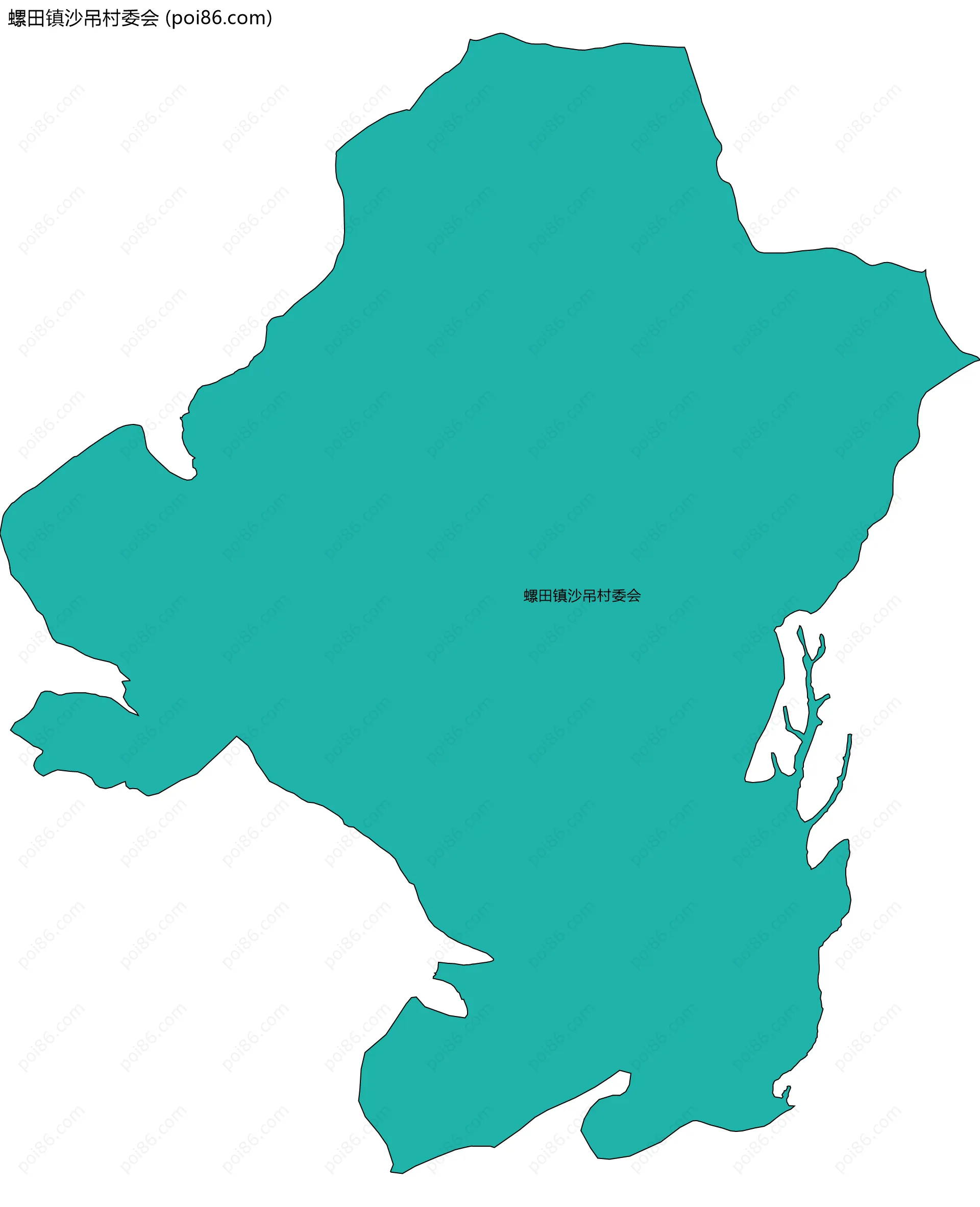 螺田镇沙吊村委会边界地图