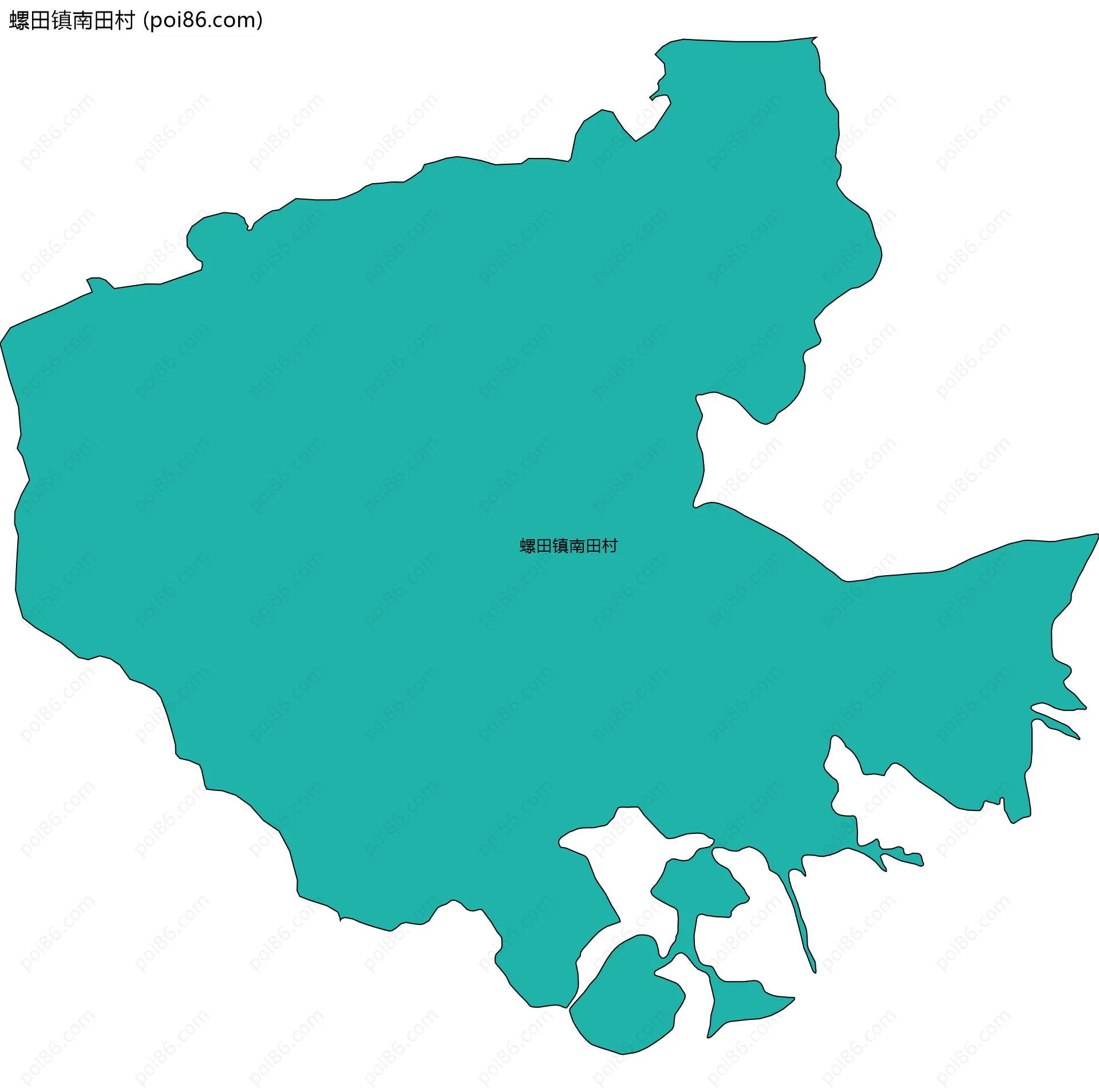 螺田镇南田村边界地图