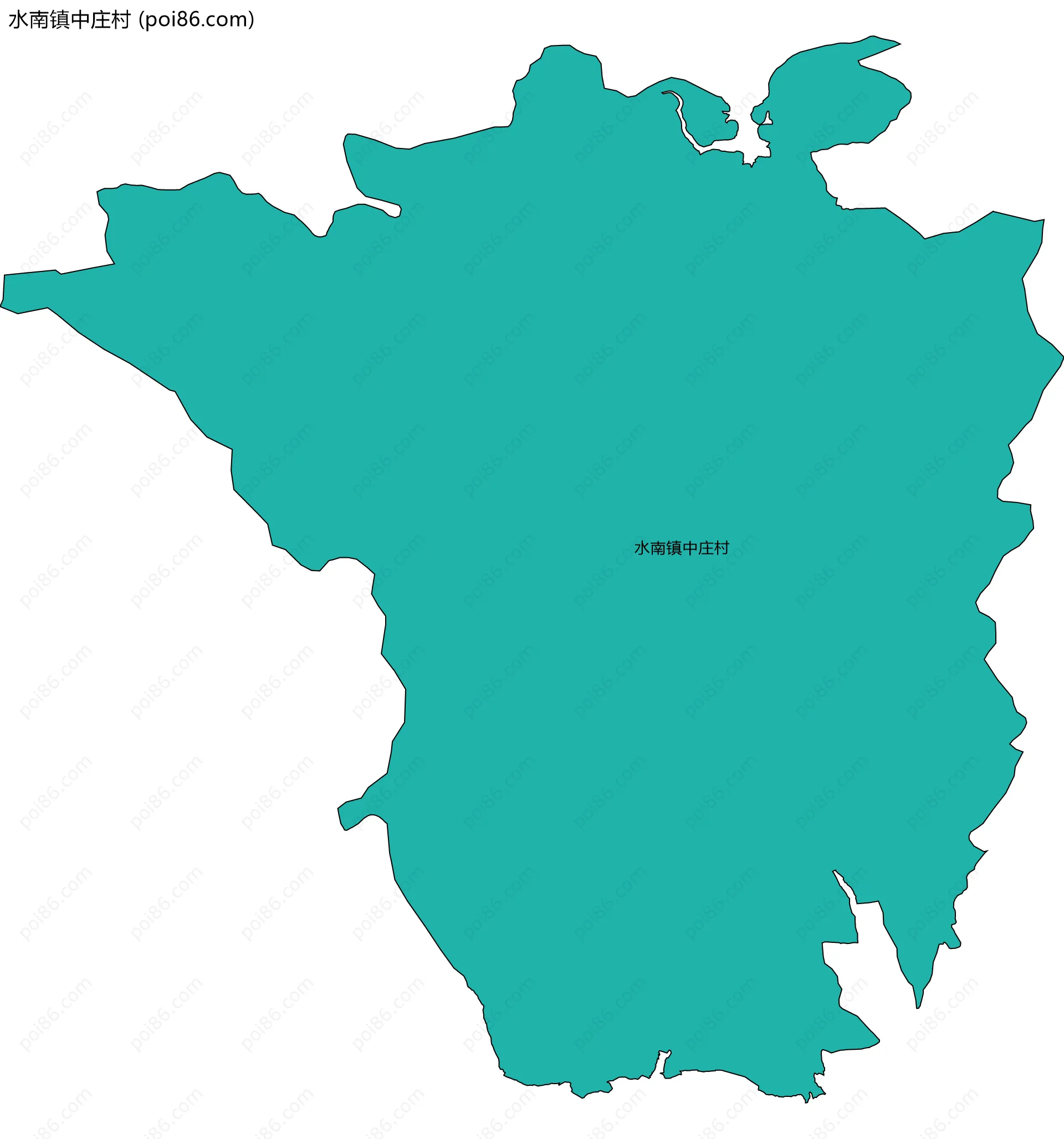 水南镇中庄村边界地图