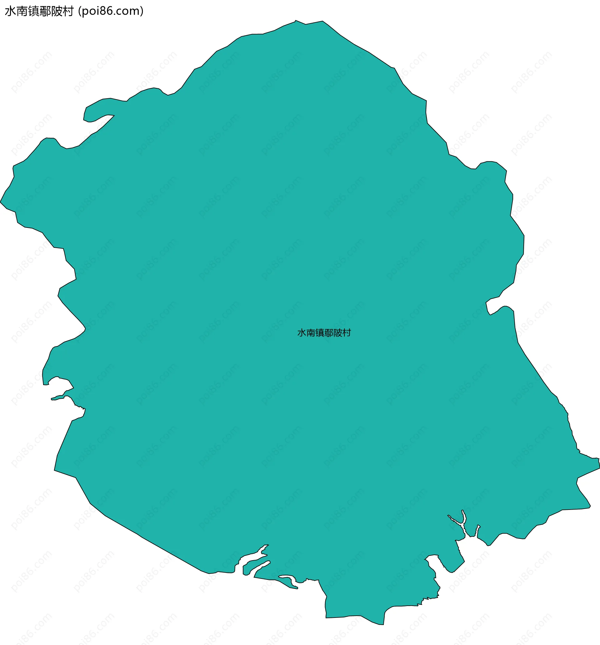 水南镇鄢陂村边界地图