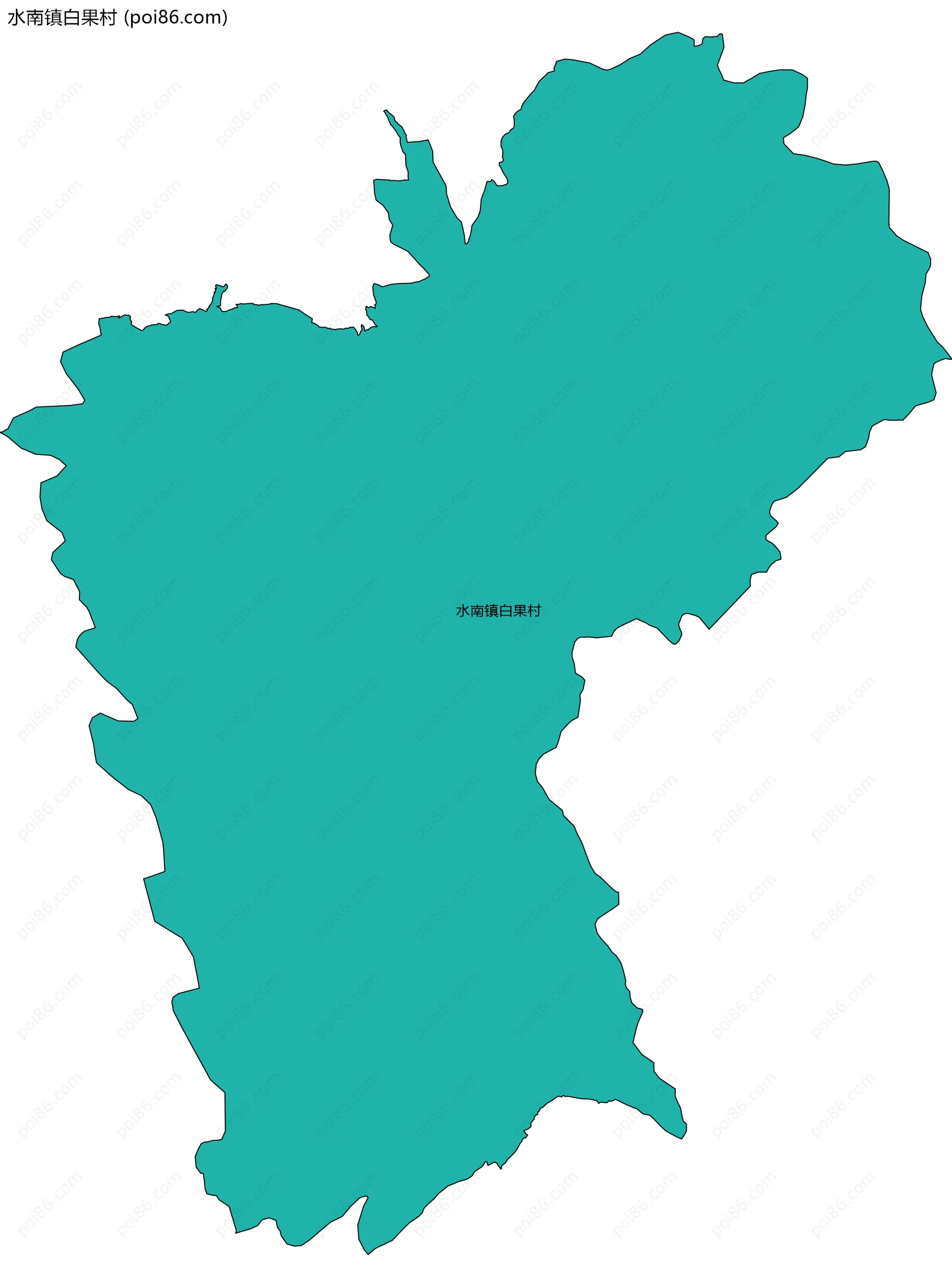 水南镇白果村边界地图