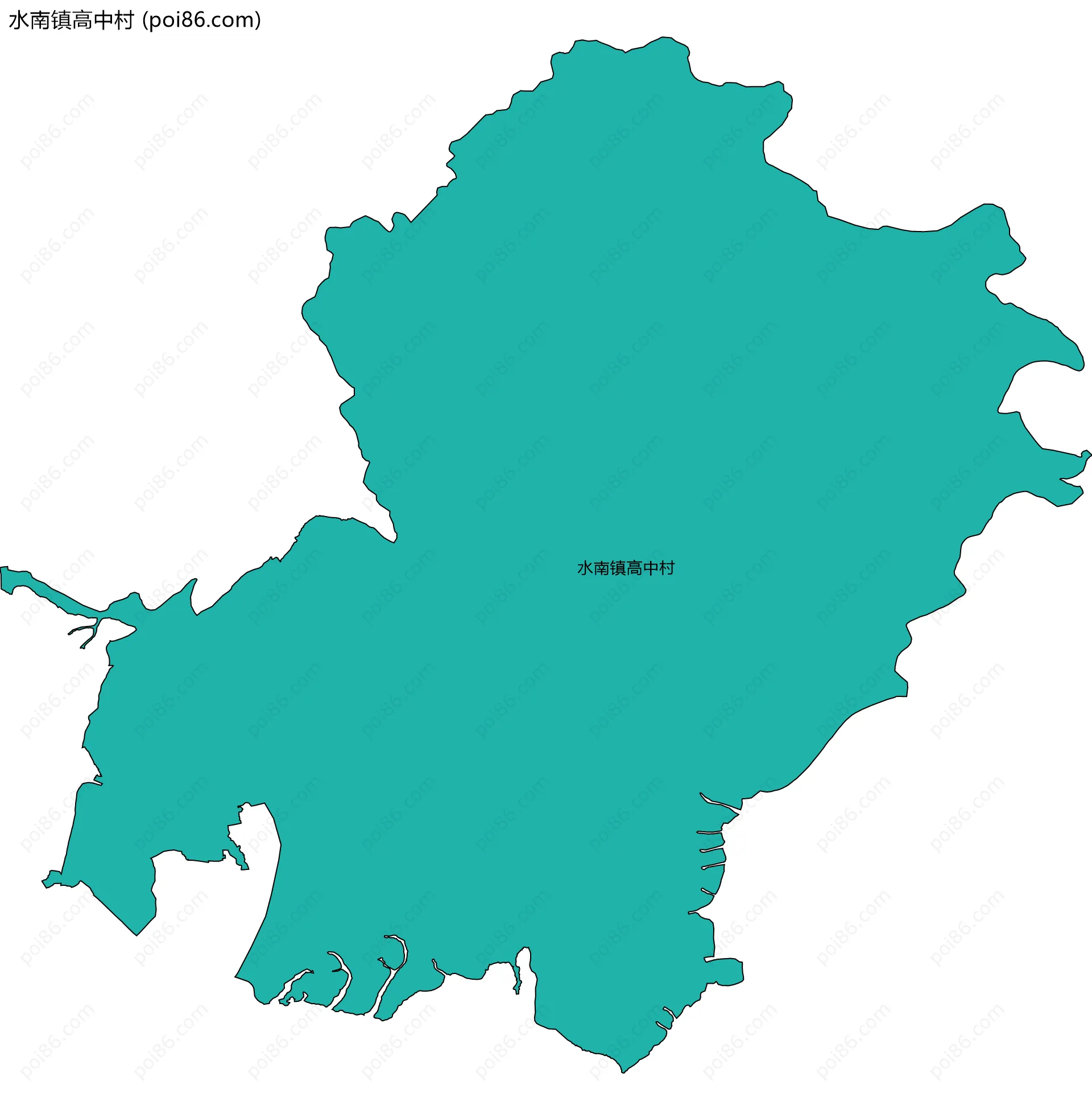 水南镇高中村边界地图