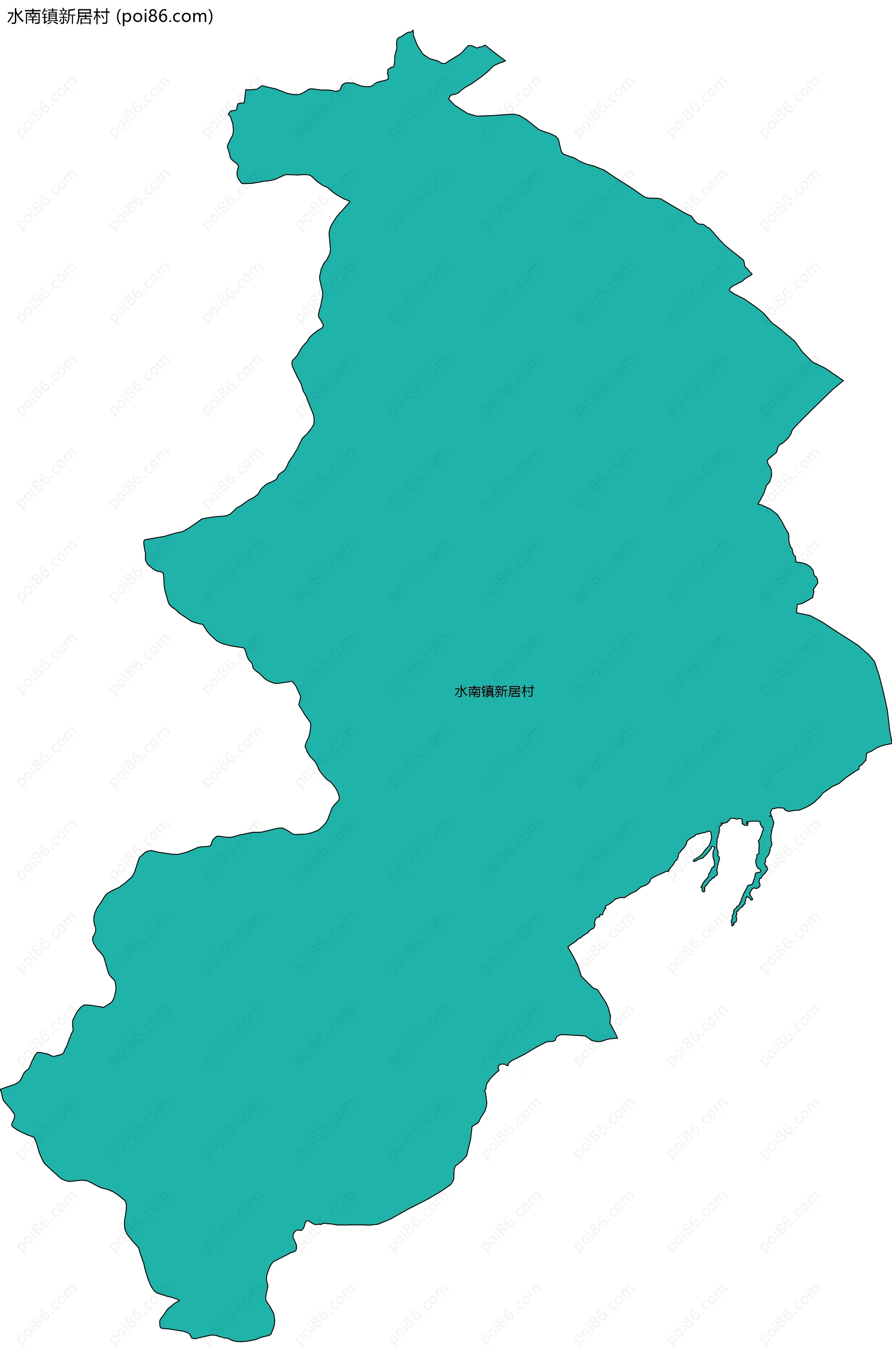 水南镇新居村边界地图