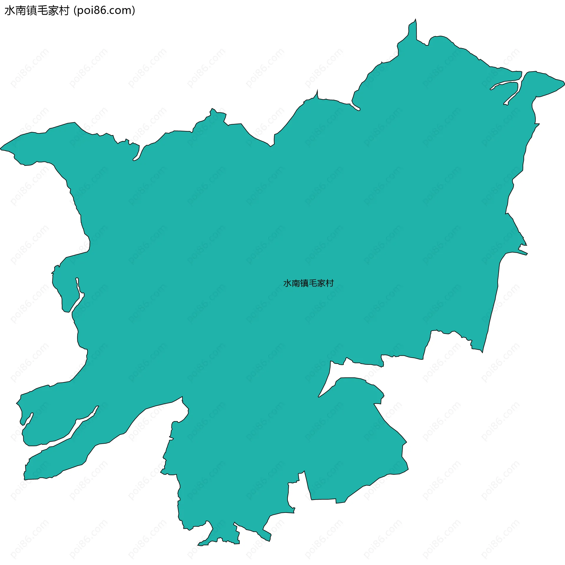 水南镇毛家村边界地图