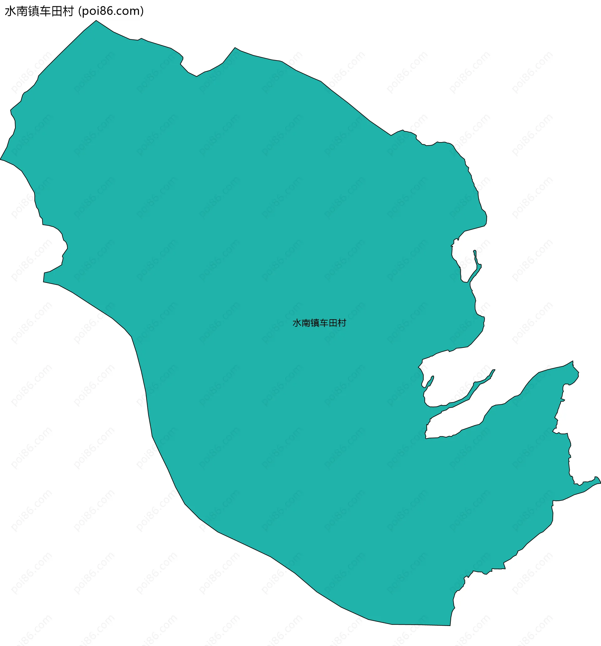 水南镇车田村边界地图