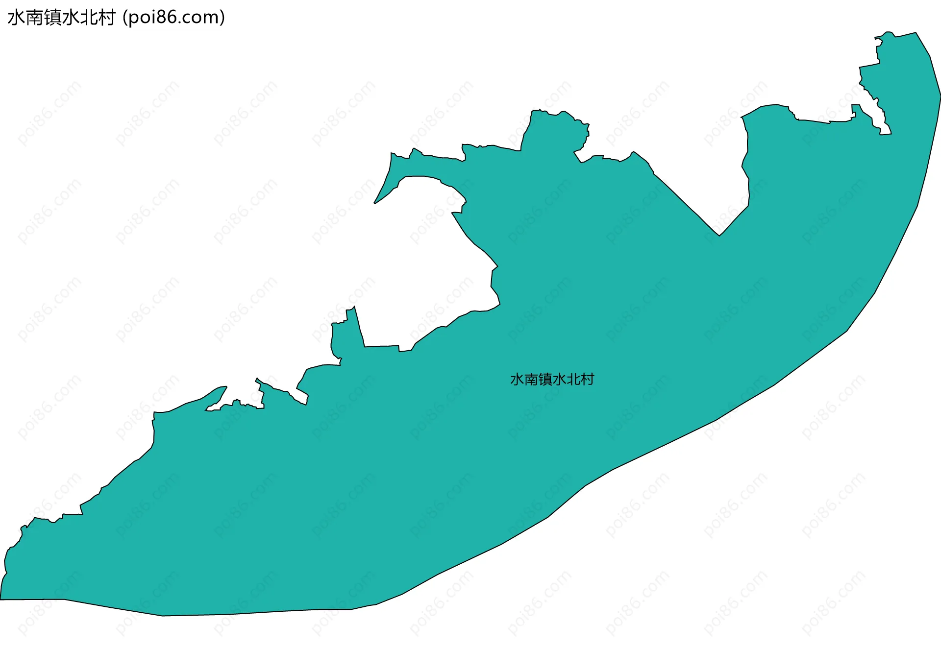 水南镇水北村边界地图