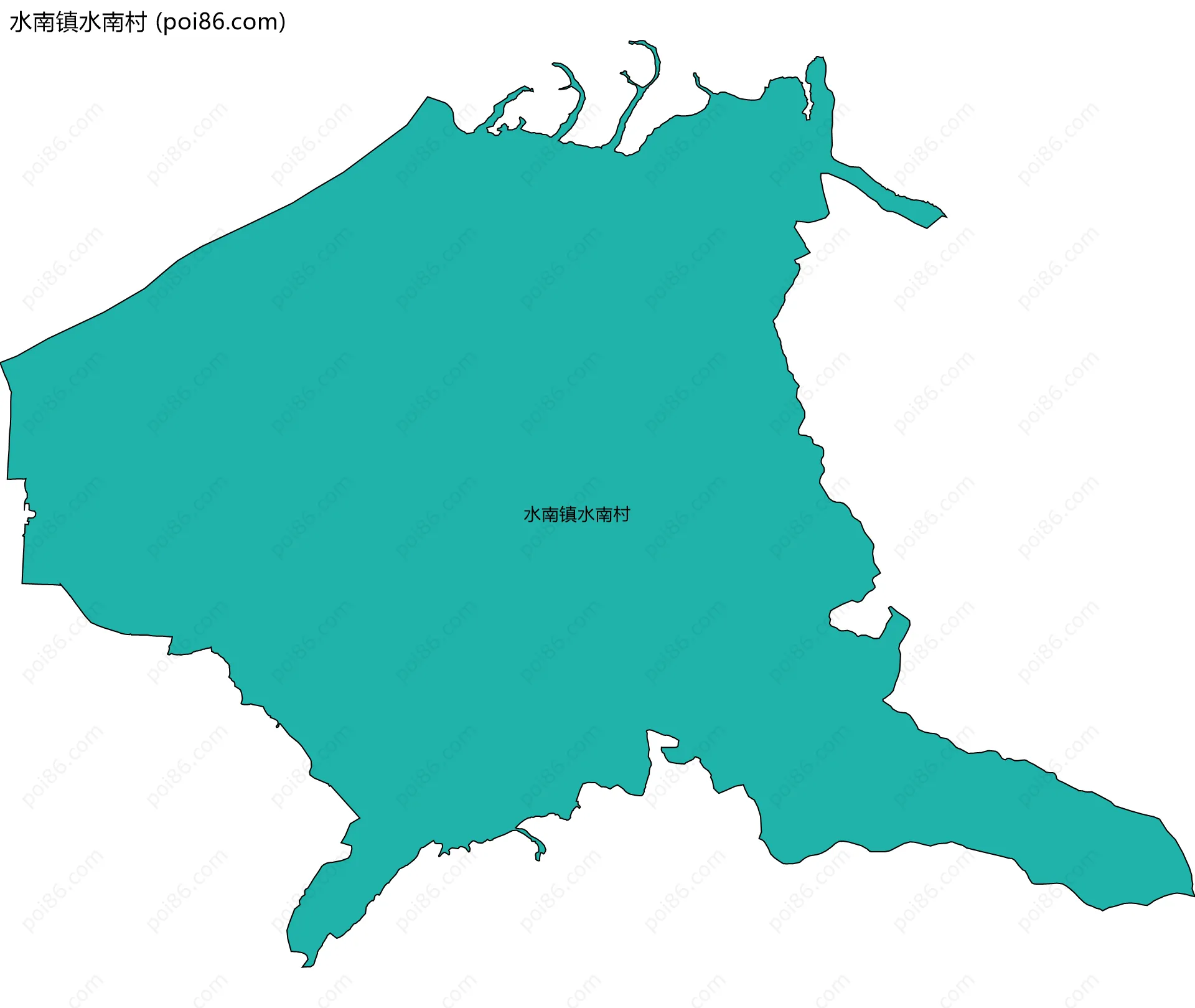 水南镇水南村边界地图