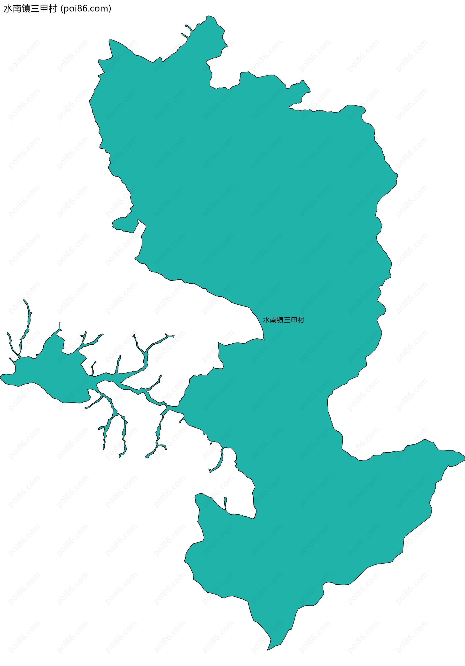 水南镇三甲村边界地图