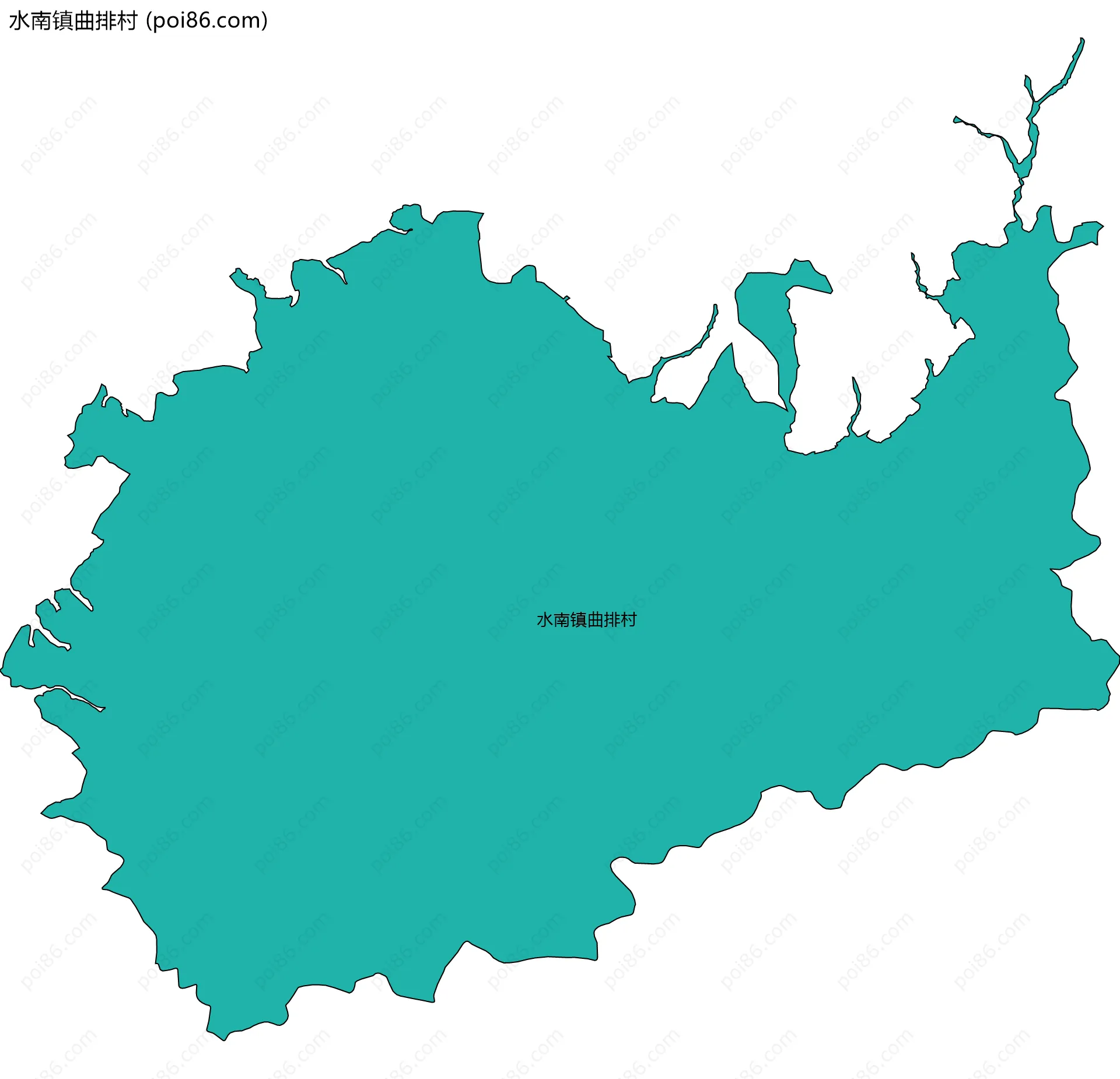 水南镇曲排村边界地图
