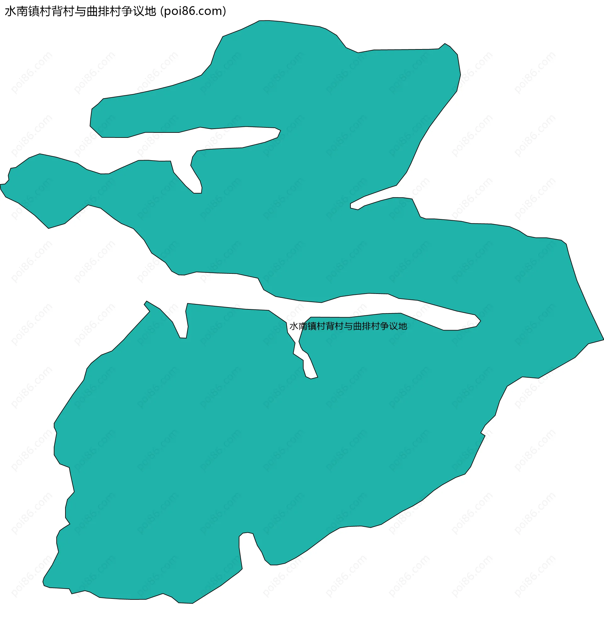 水南镇村背村与曲排村争议地边界地图