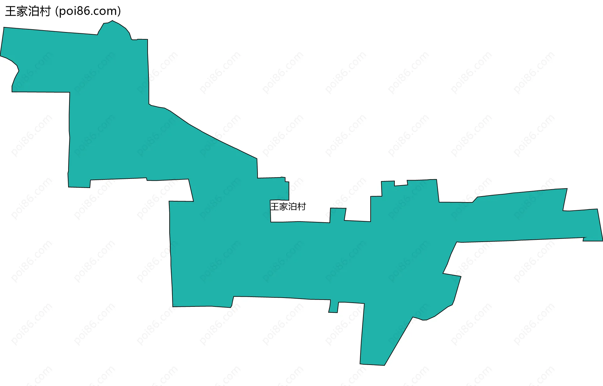 王家泊村边界地图