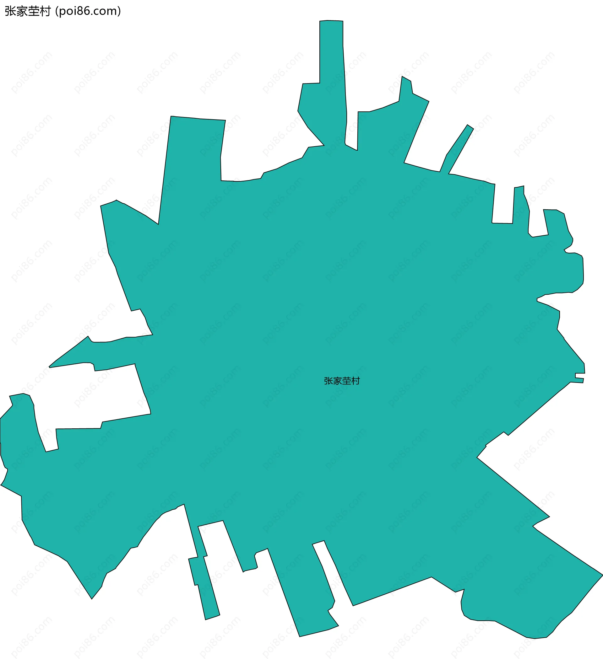 张家茔村边界地图