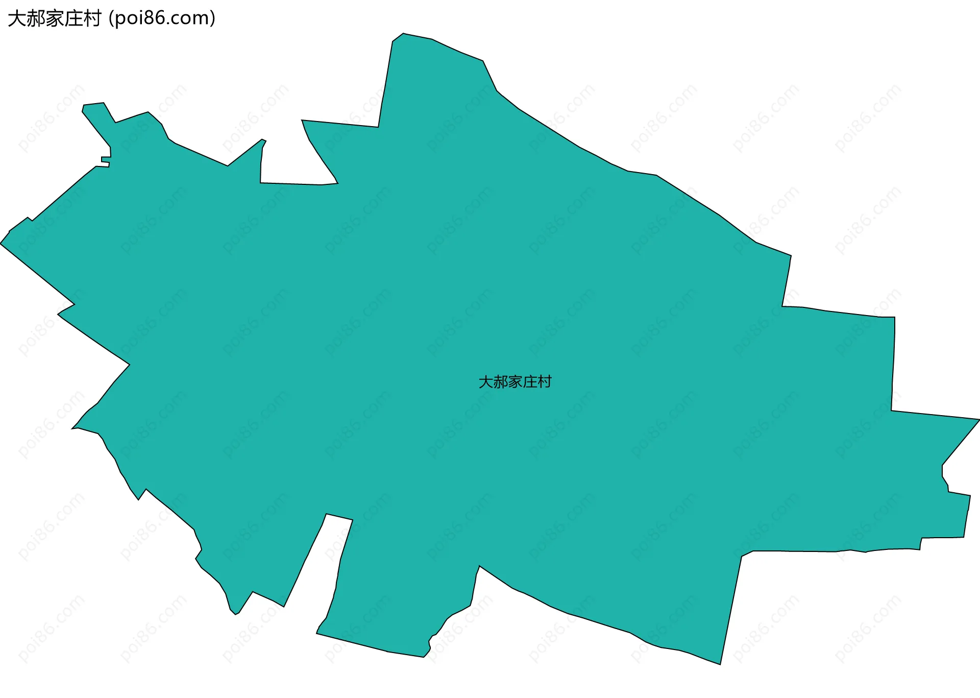 大郝家庄村边界地图