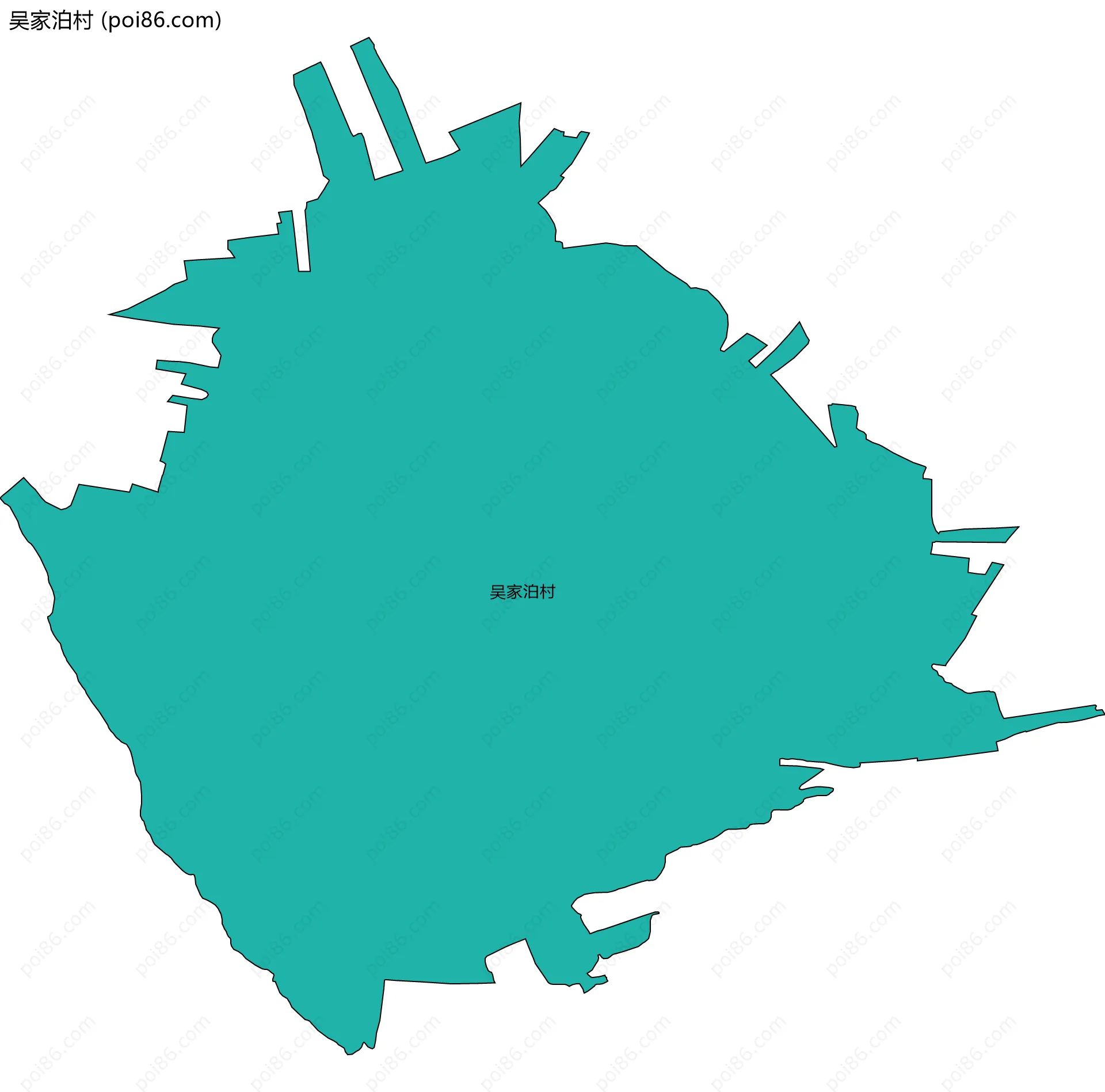 吴家泊村边界地图
