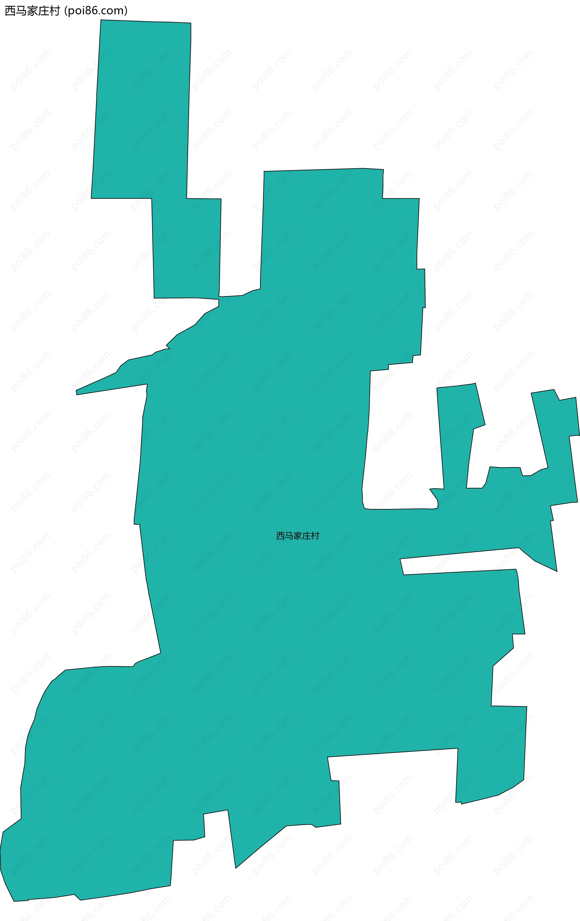 西马家庄村边界地图