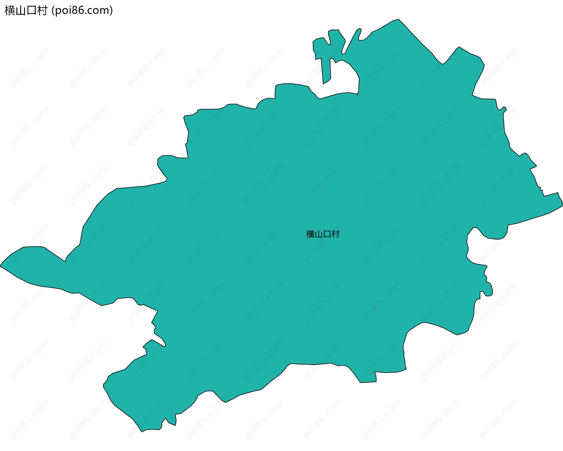 横山口村边界地图