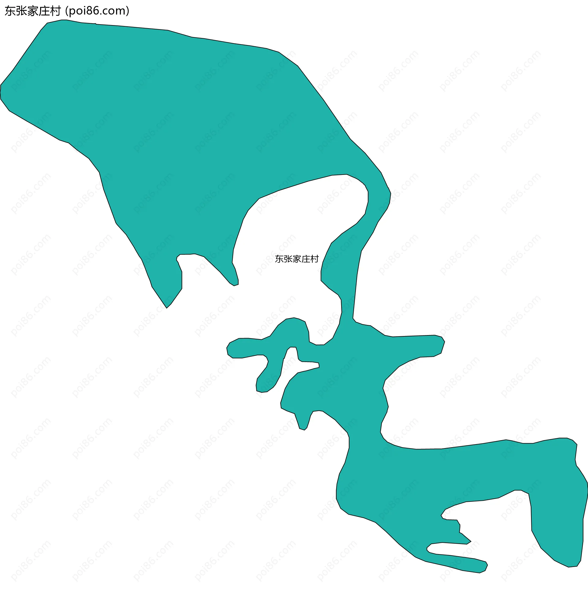 东张家庄村边界地图