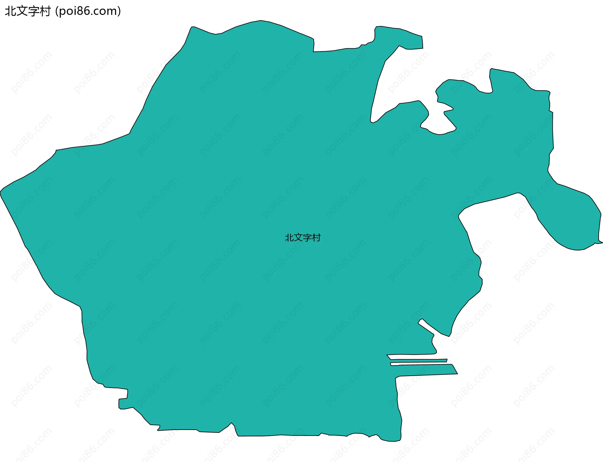 北文字村边界地图