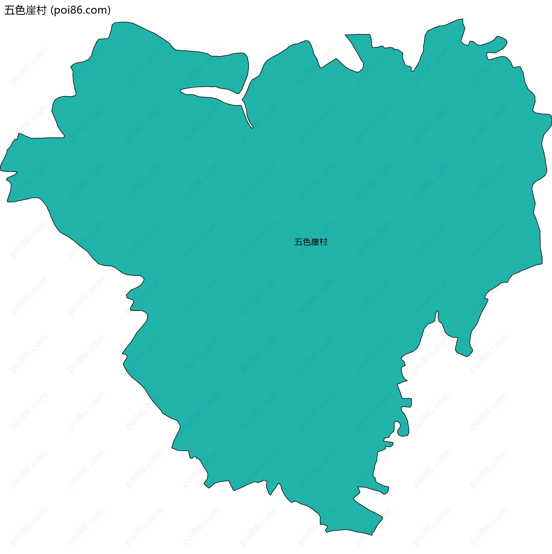 五色崖村边界地图