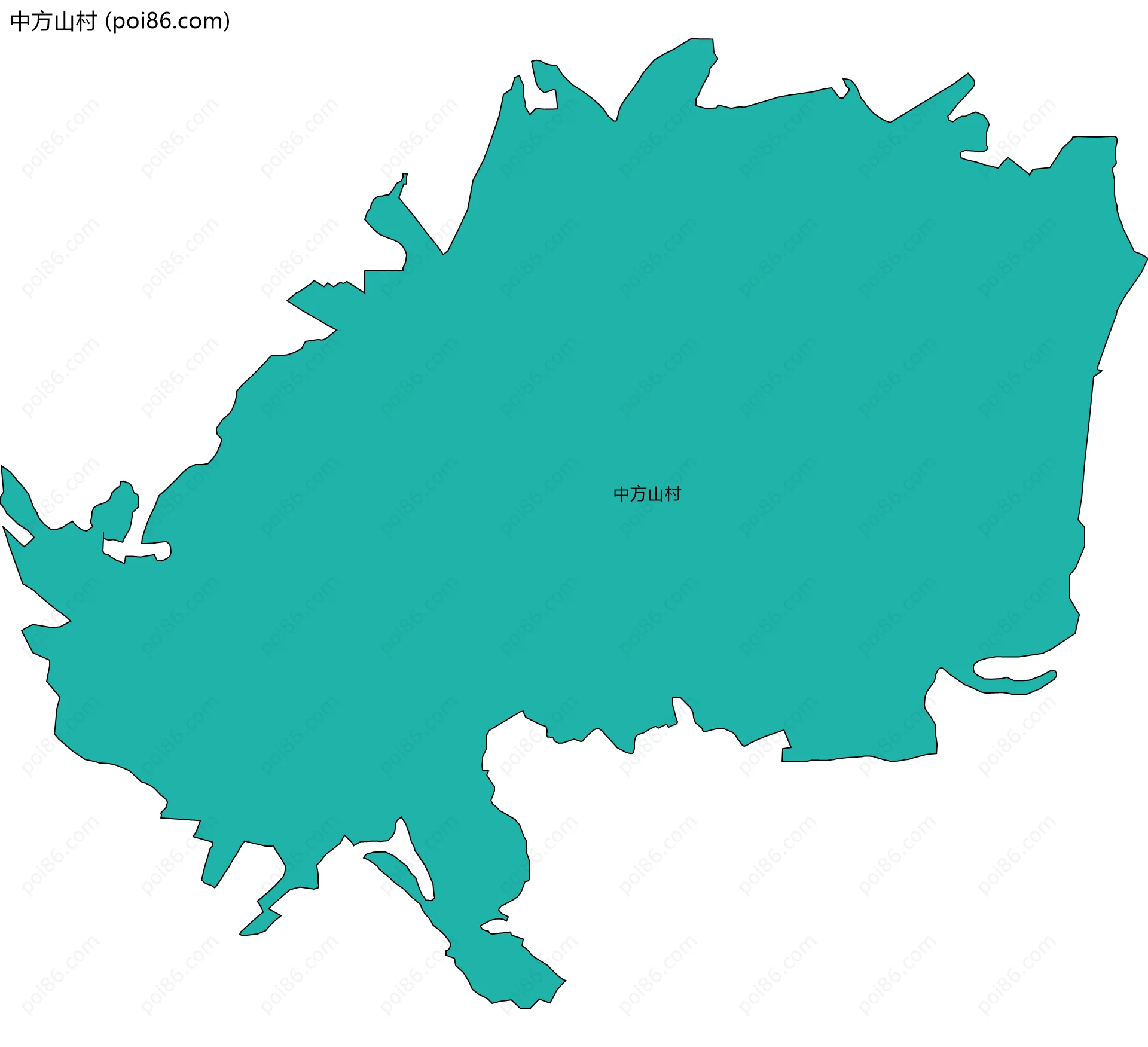 中方山村边界地图