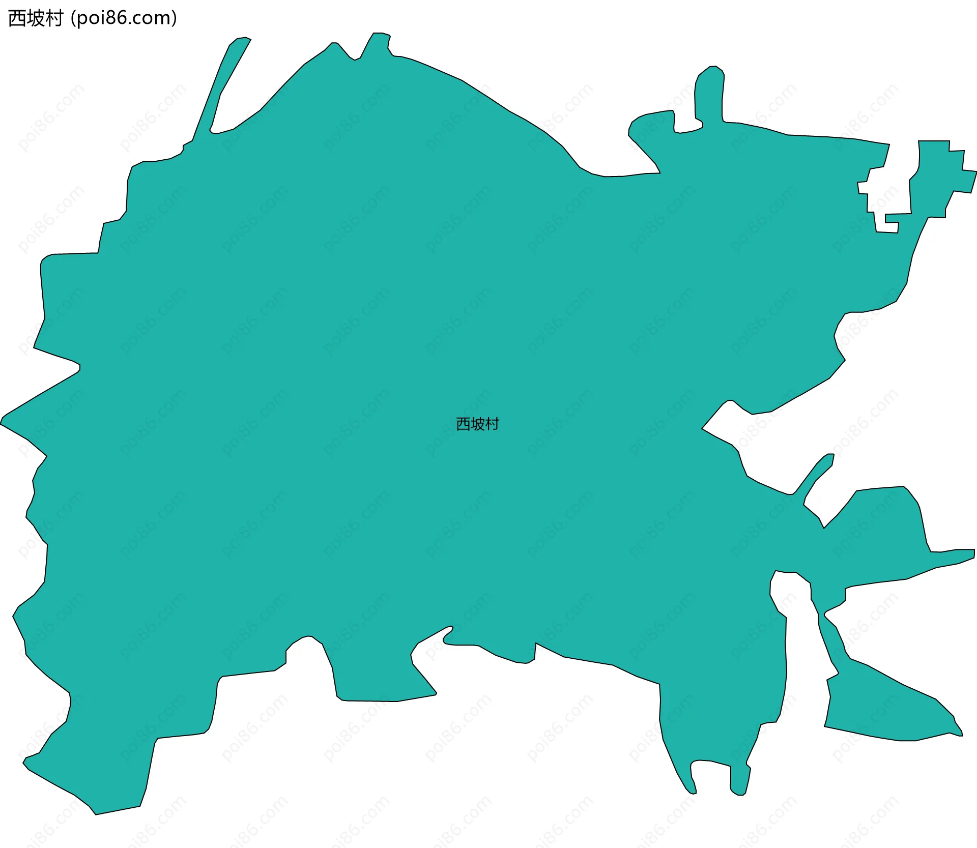 西坡村边界地图