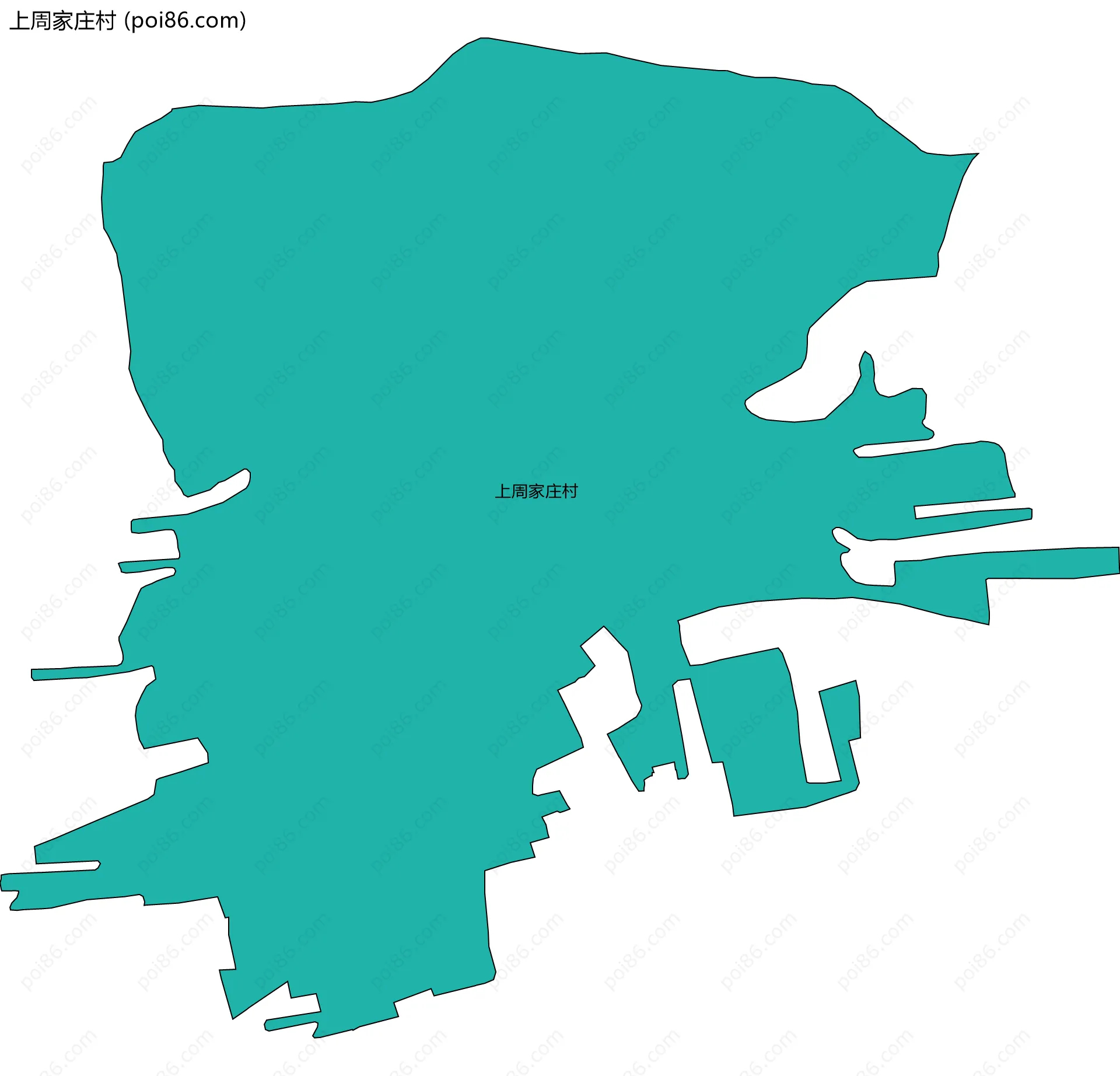 上周家庄村边界地图