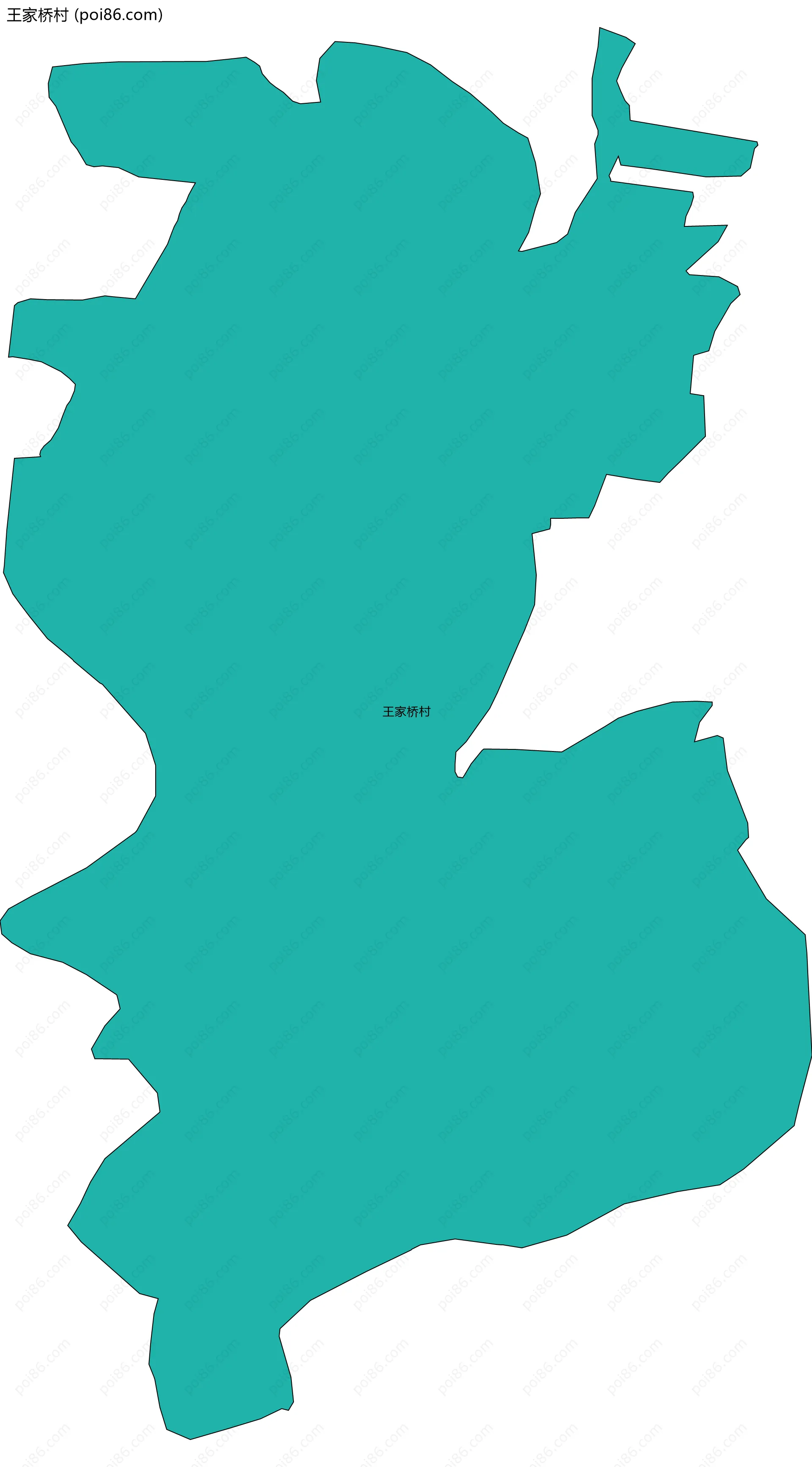 王家桥村边界地图