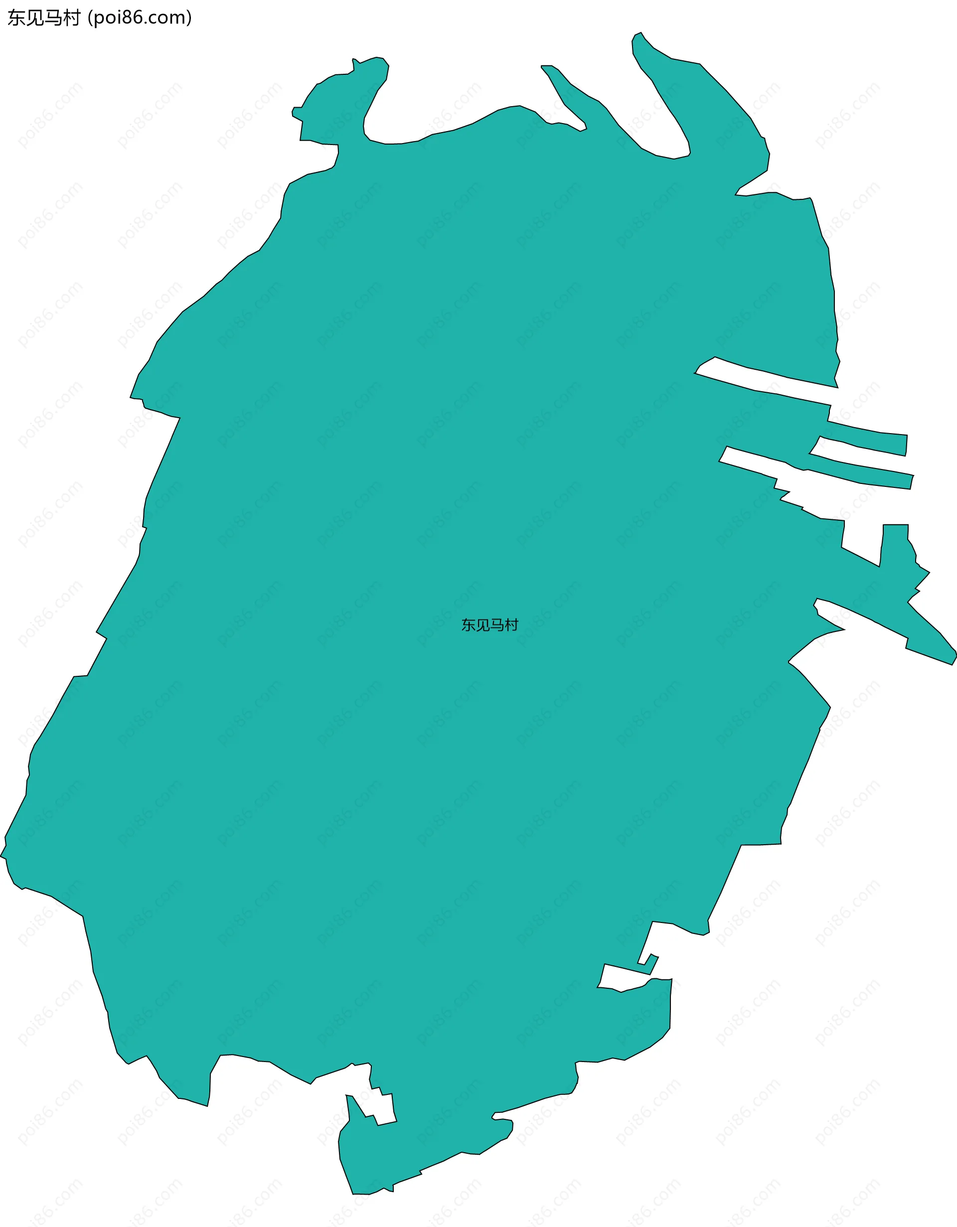 东见马村边界地图