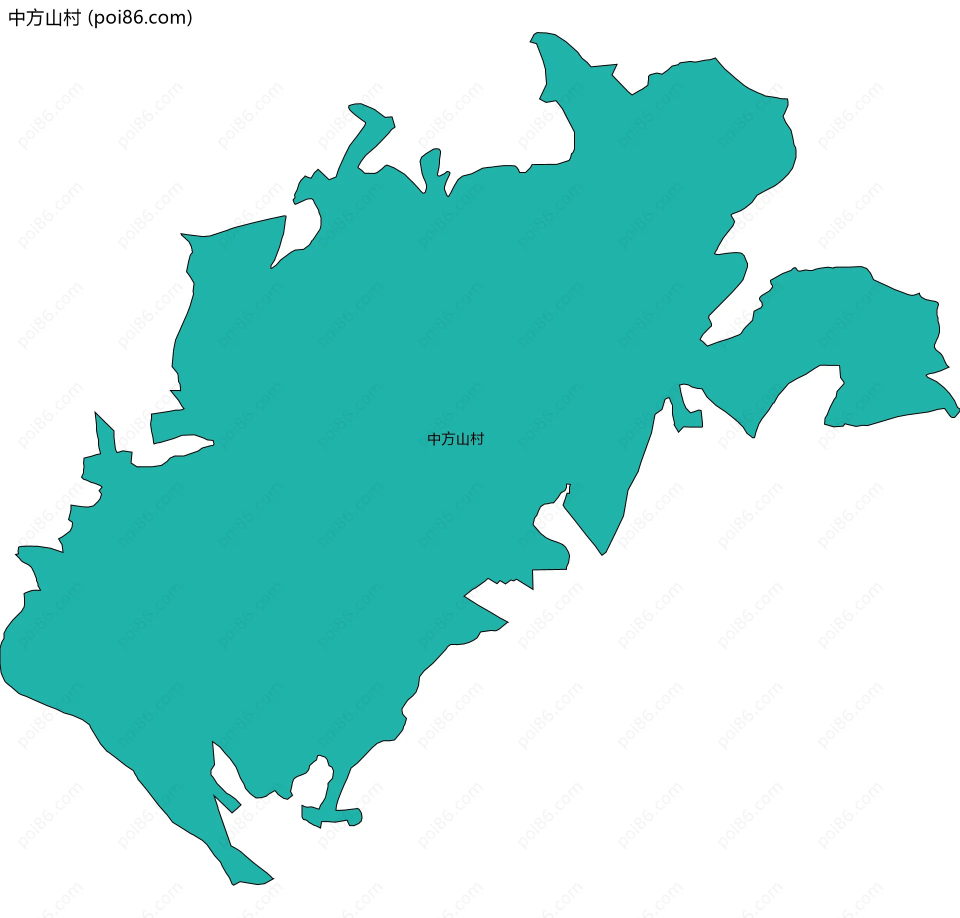 中方山村边界地图