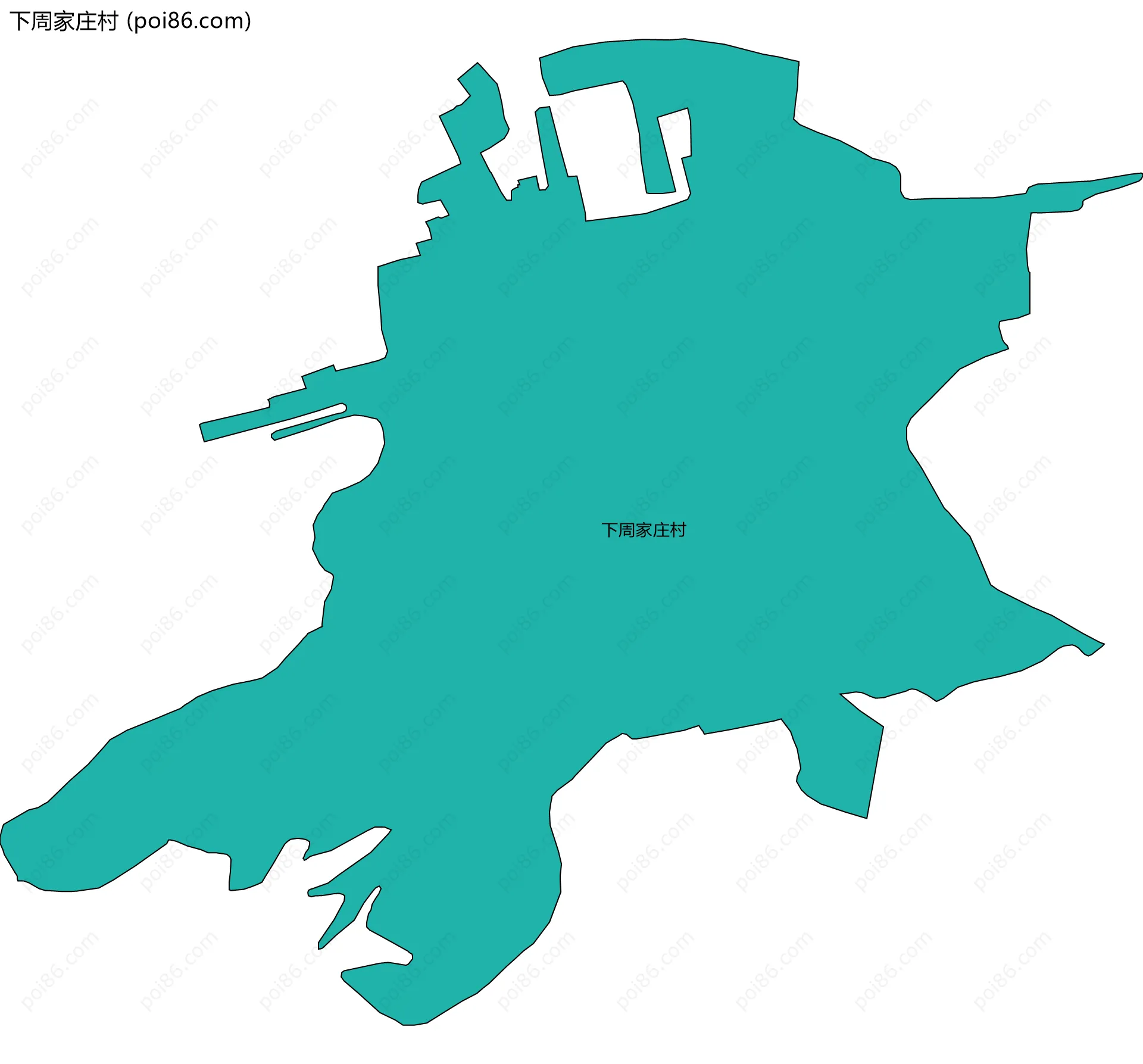下周家庄村边界地图