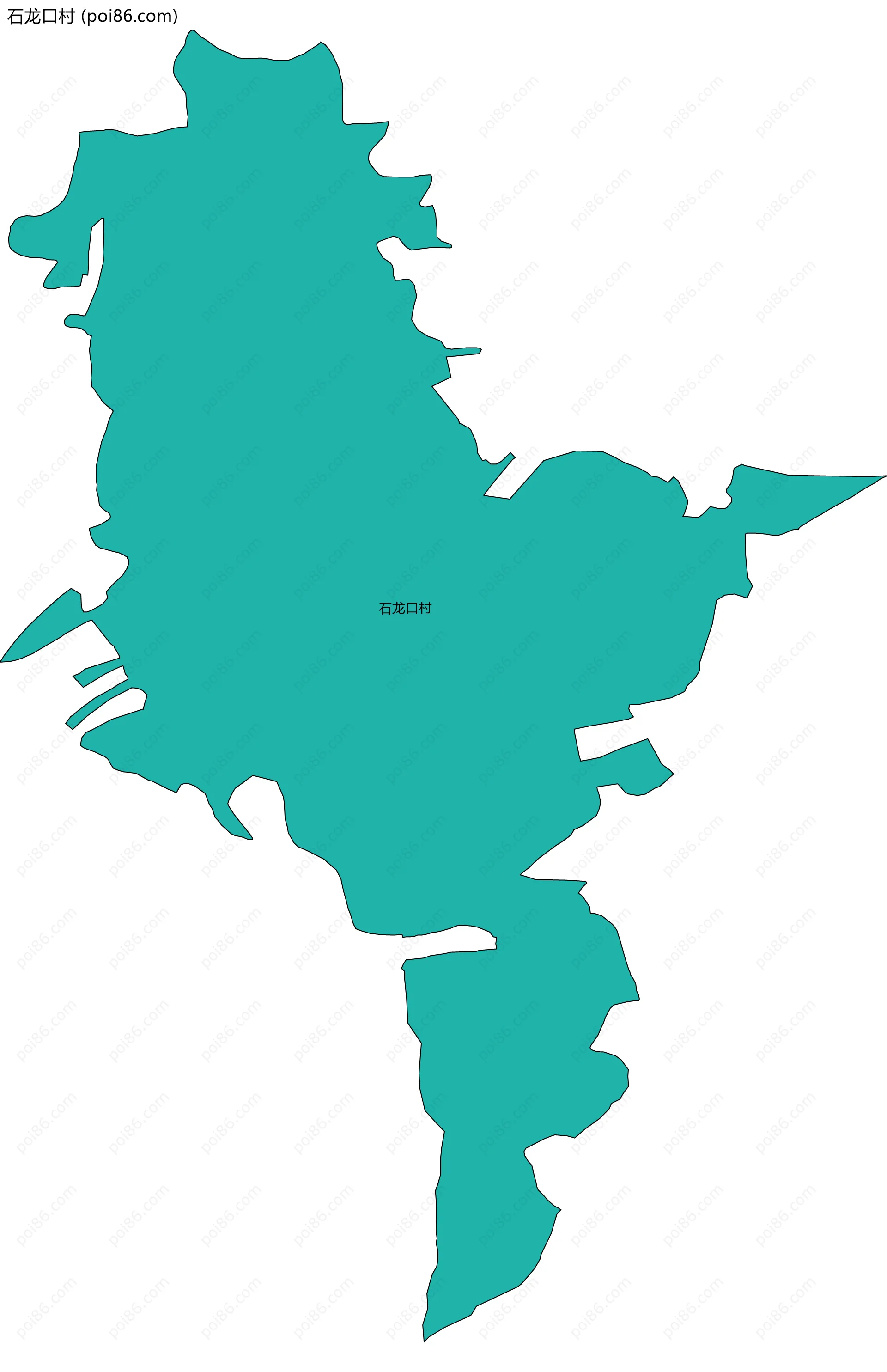 石龙口村边界地图