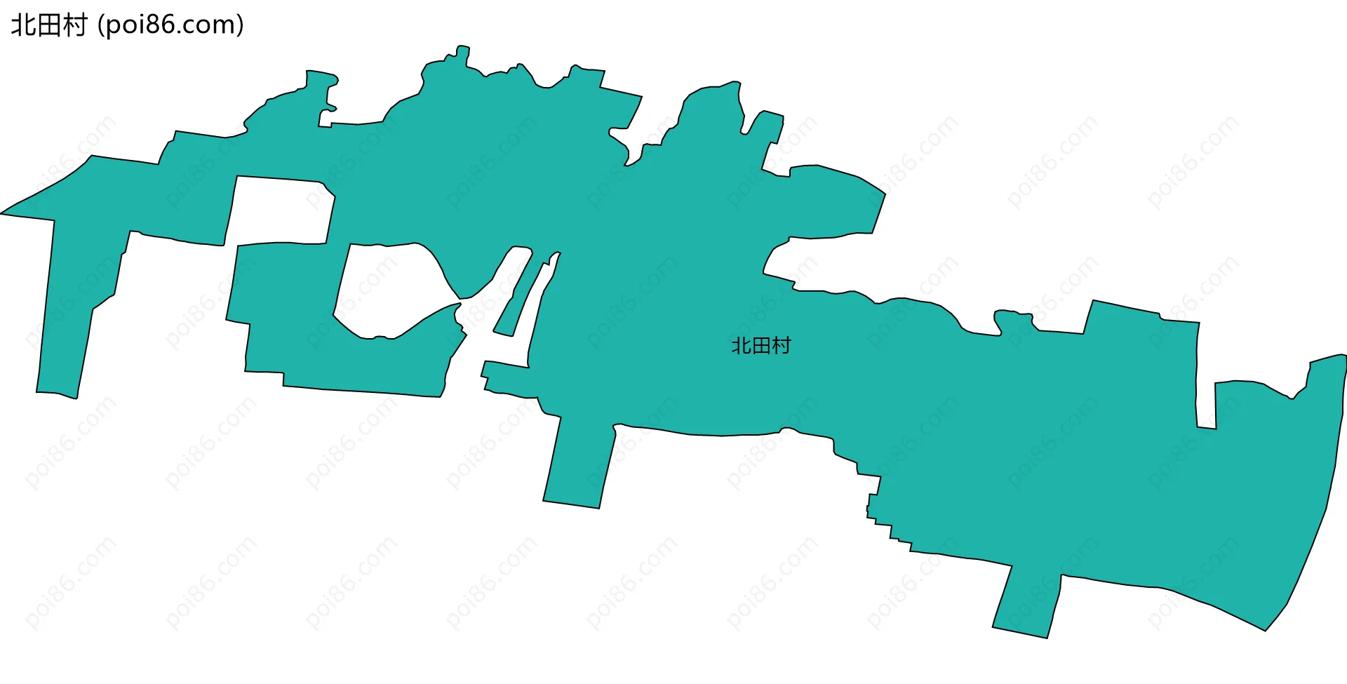 北田村边界地图