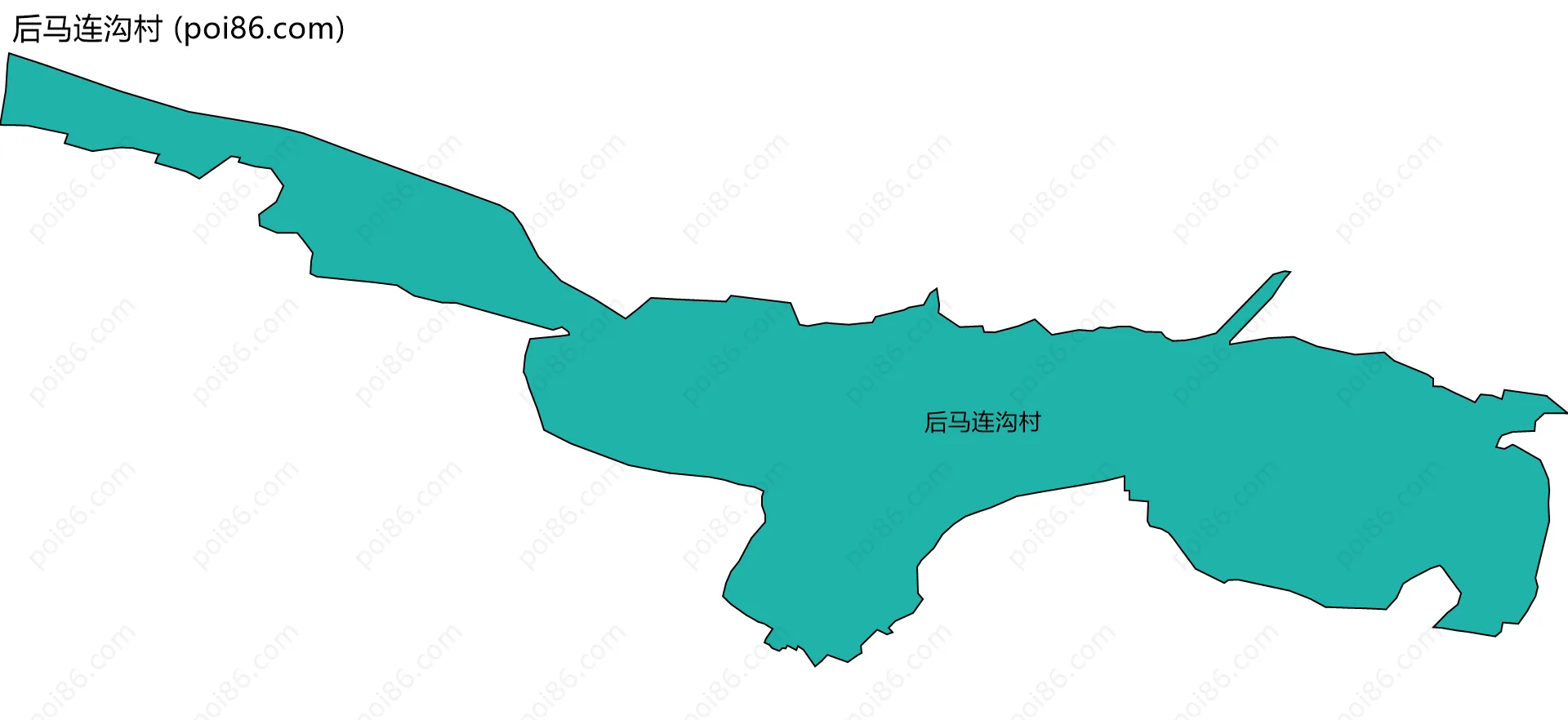 后马连沟村边界地图