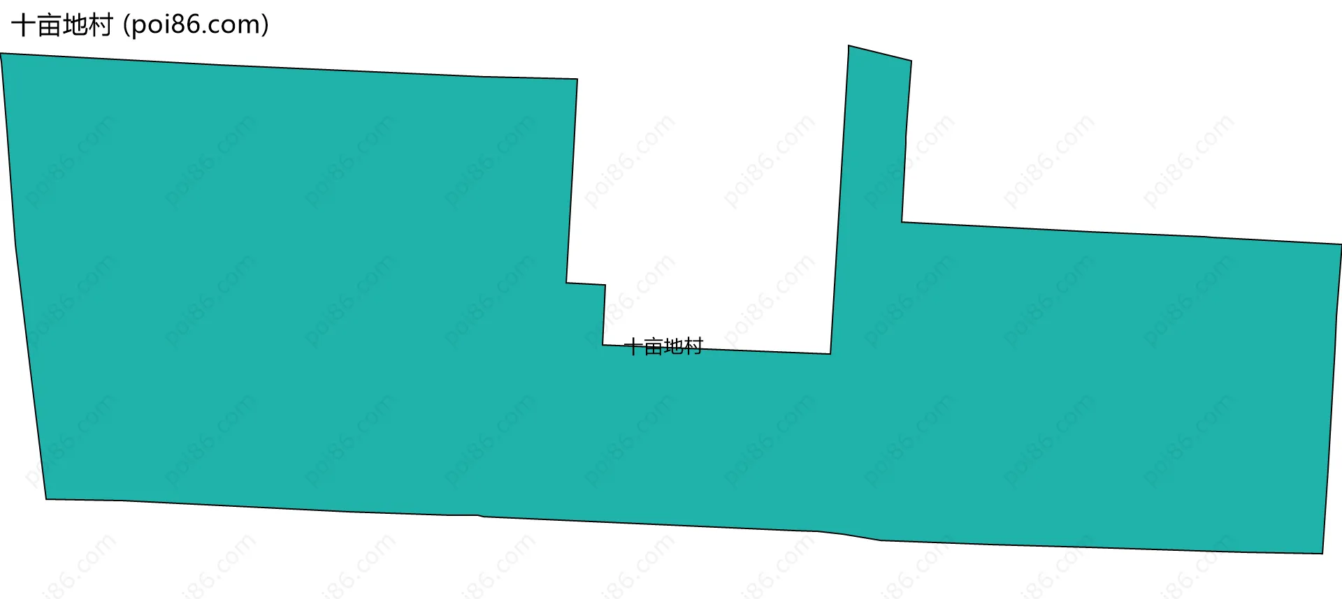 十亩地村边界地图