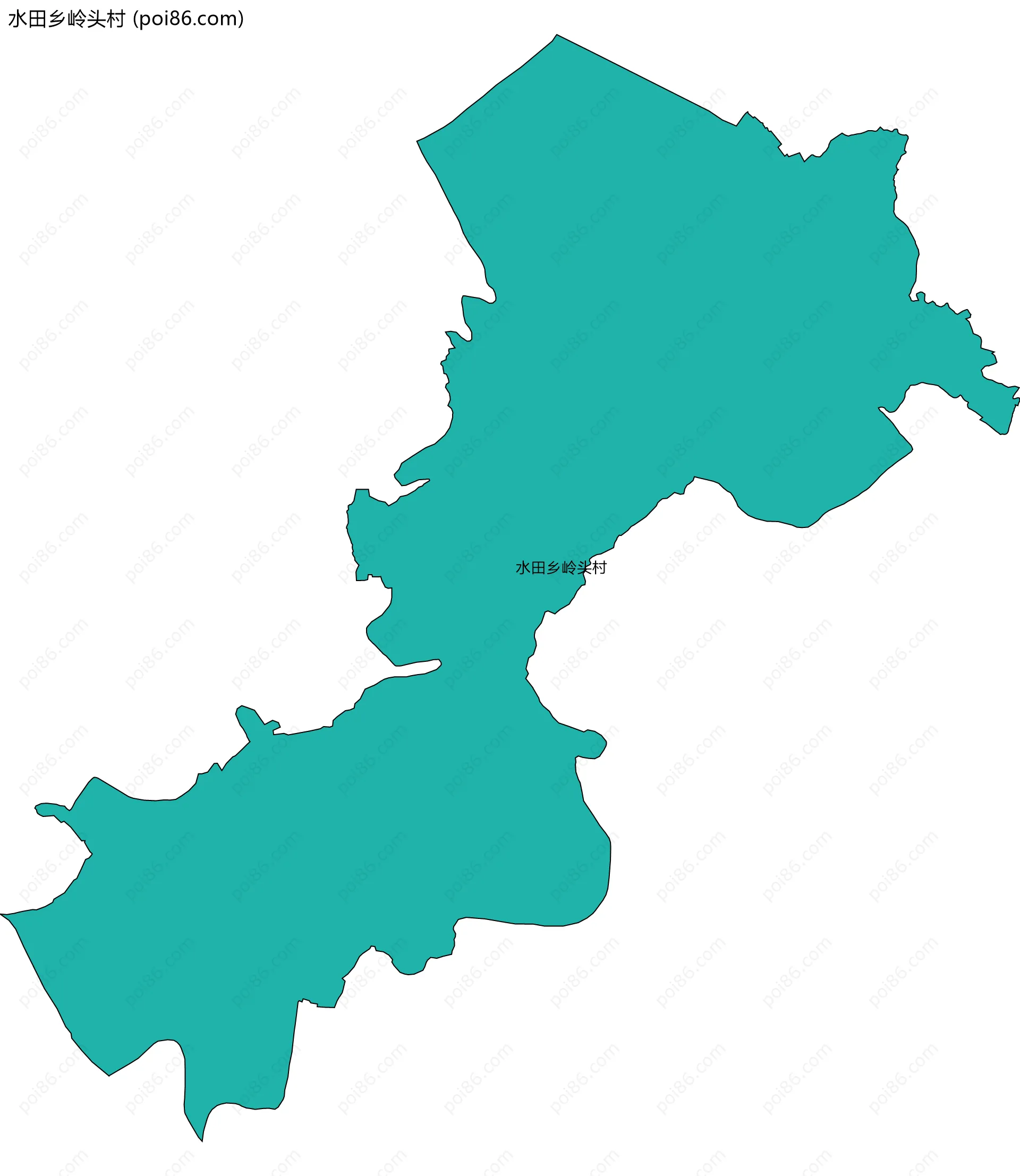 水田乡岭头村边界地图