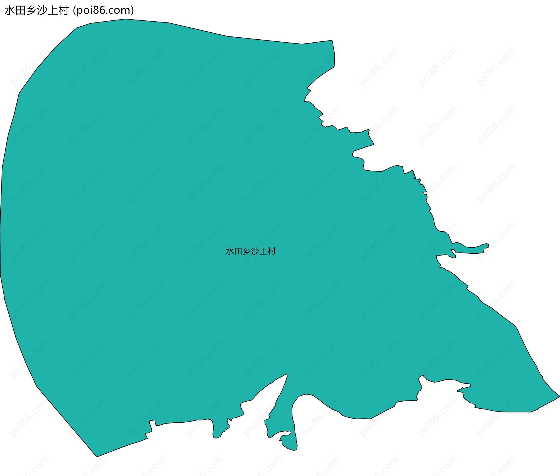 水田乡沙上村边界地图