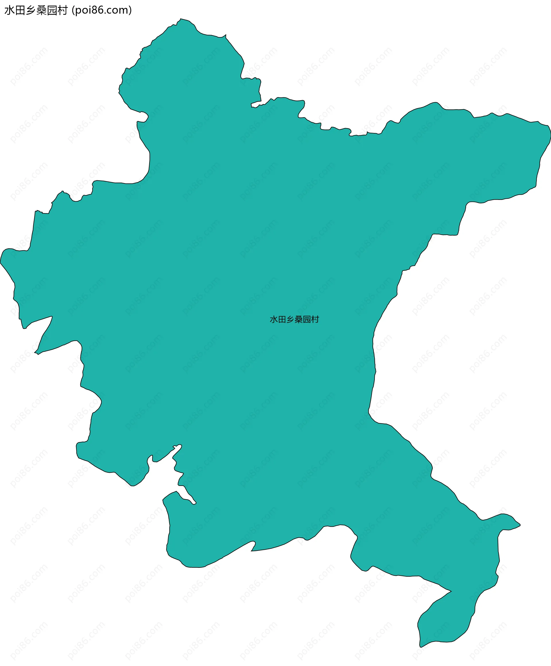 水田乡桑园村边界地图