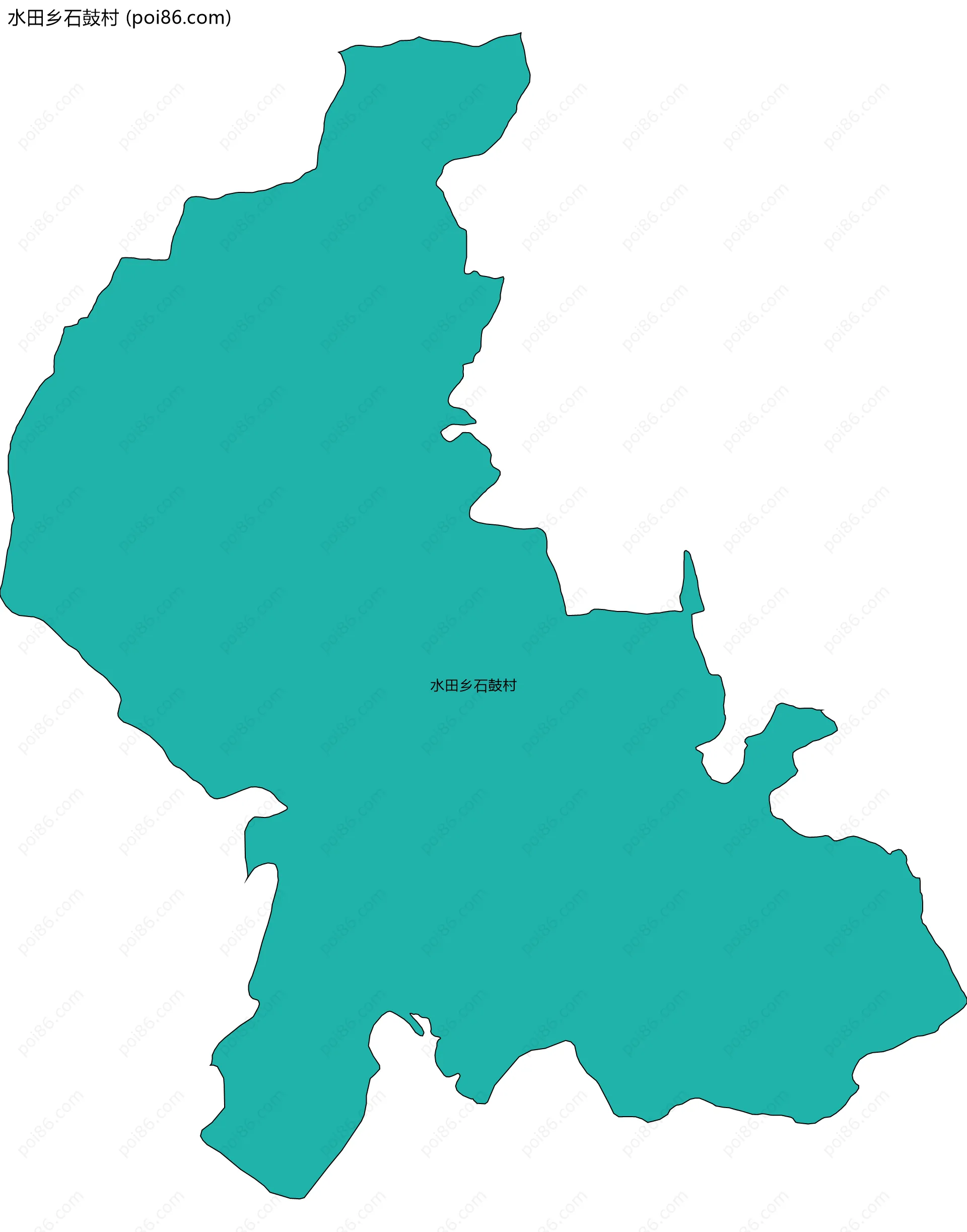 水田乡石鼓村边界地图