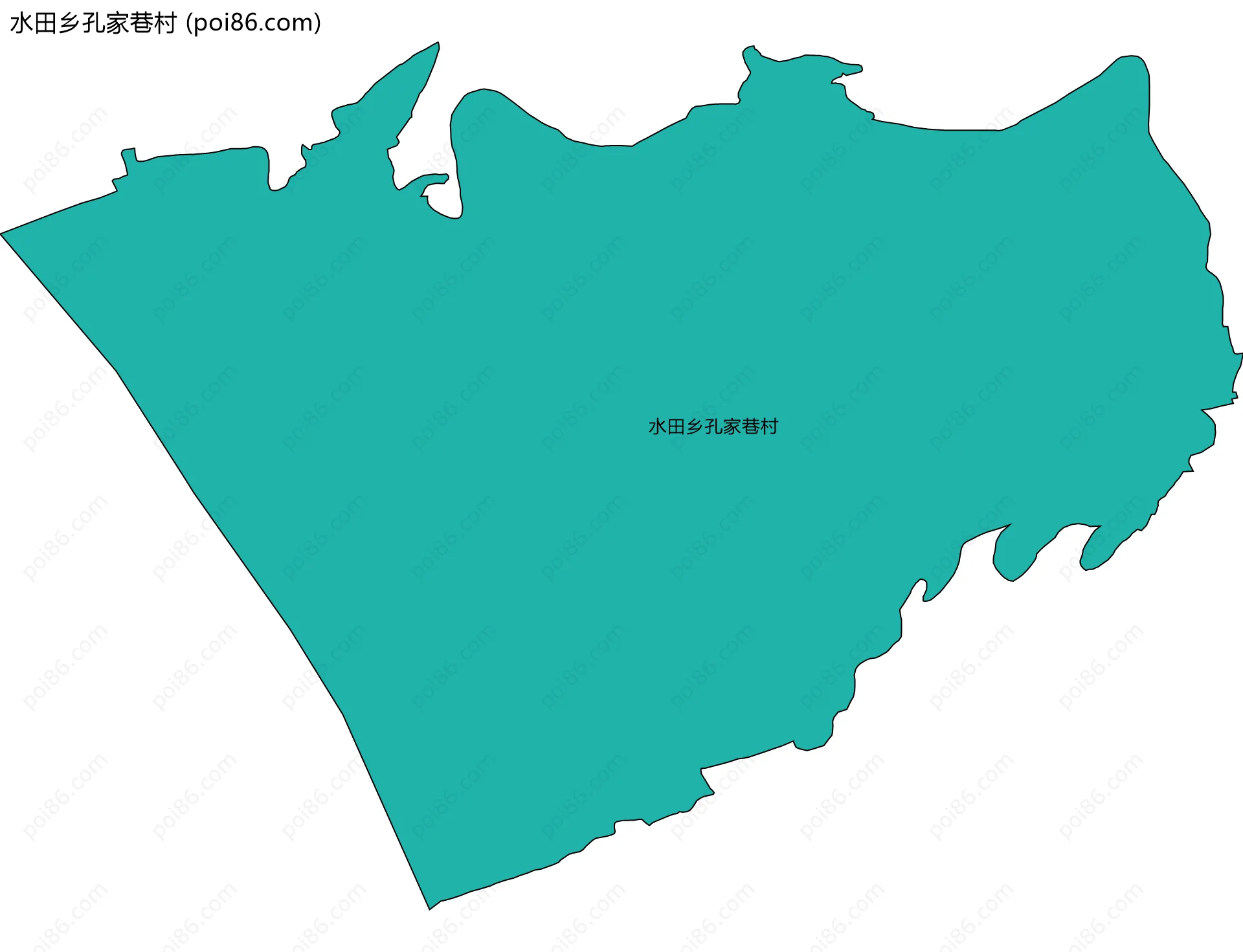 水田乡孔家巷村边界地图