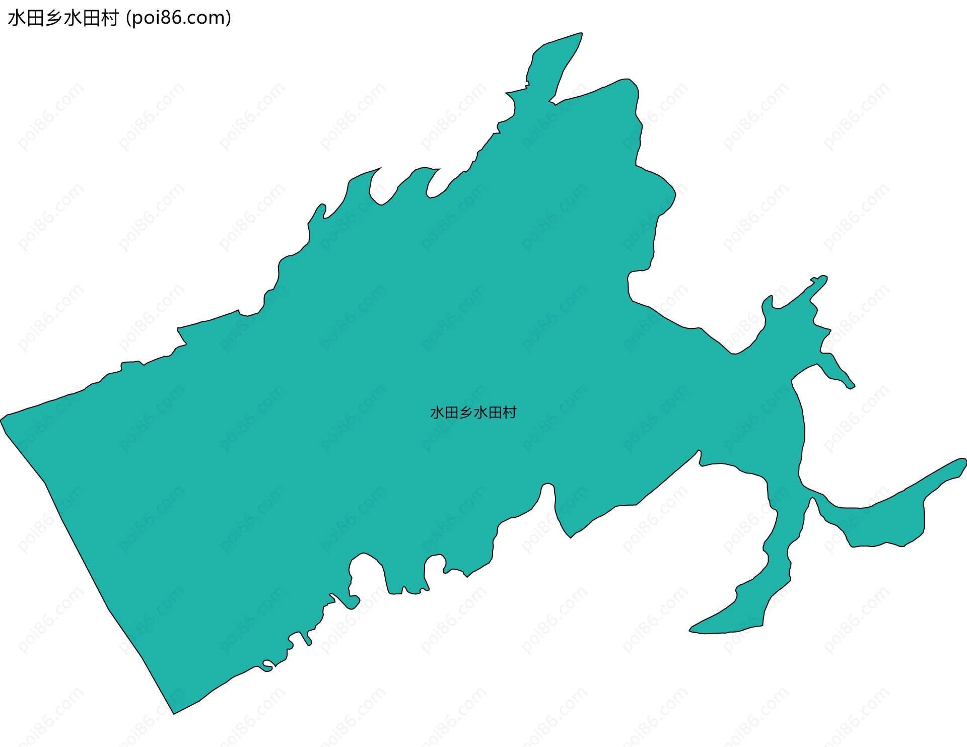 水田乡水田村边界地图