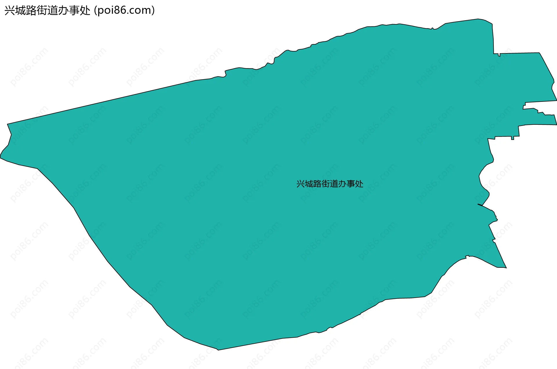 兴城路街道办事处边界地图(五级行政区划)