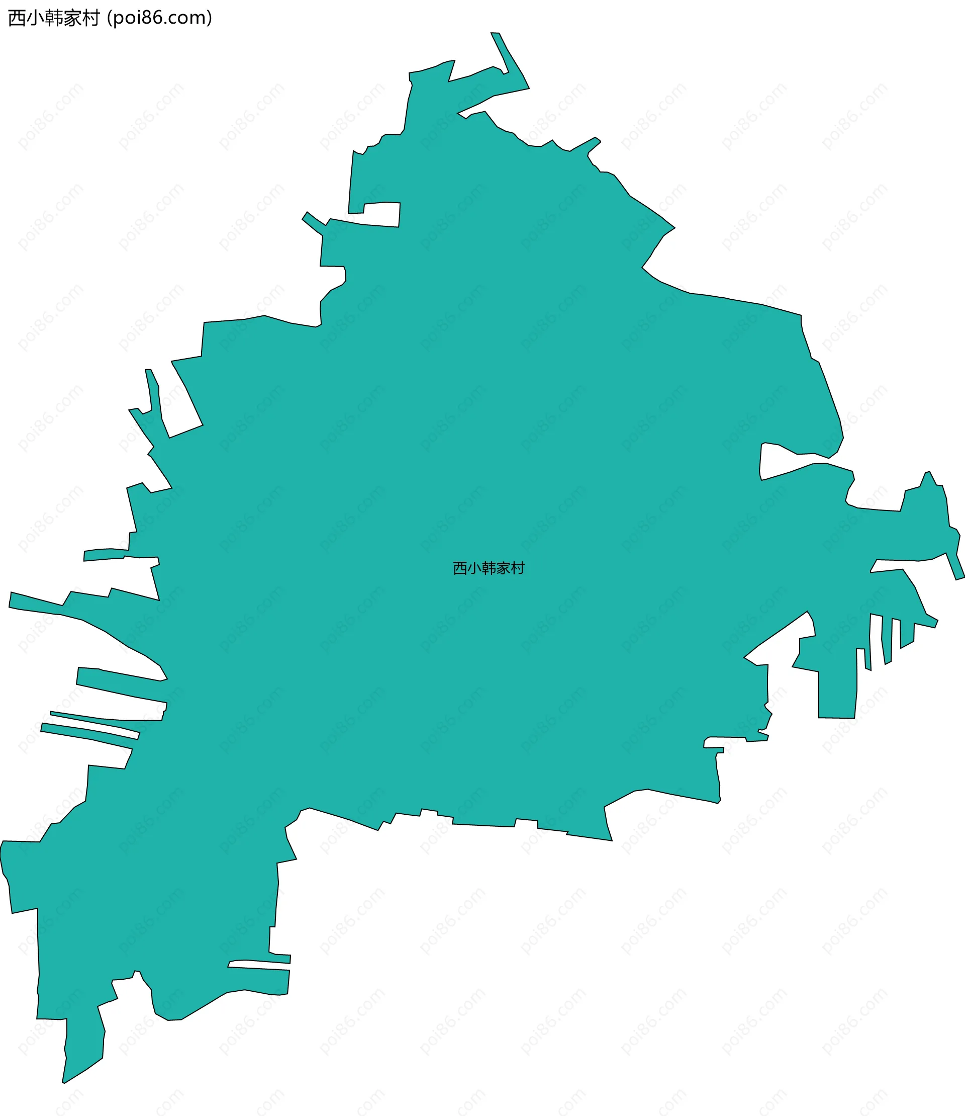 西小韩家村边界地图
