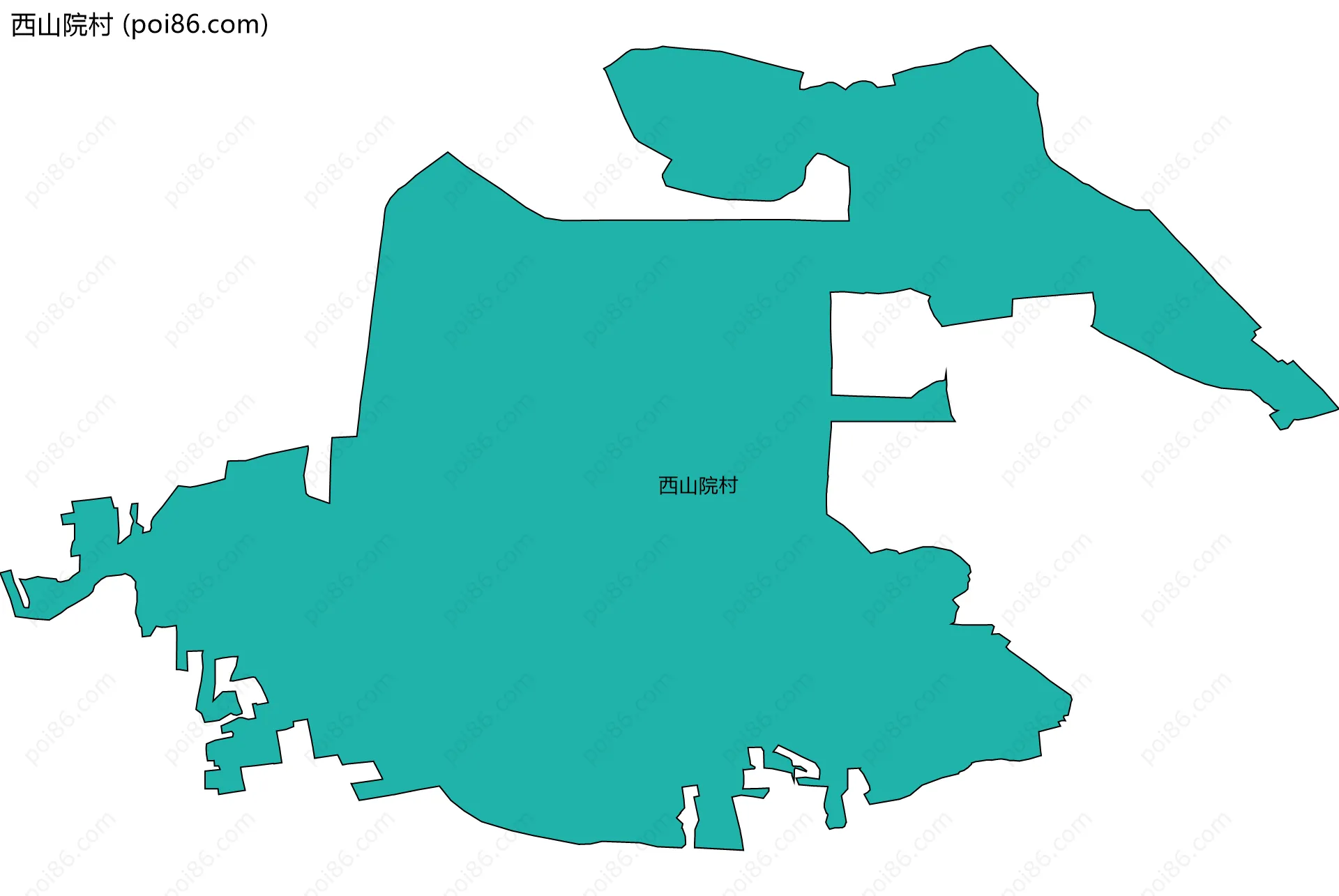西山院村边界地图