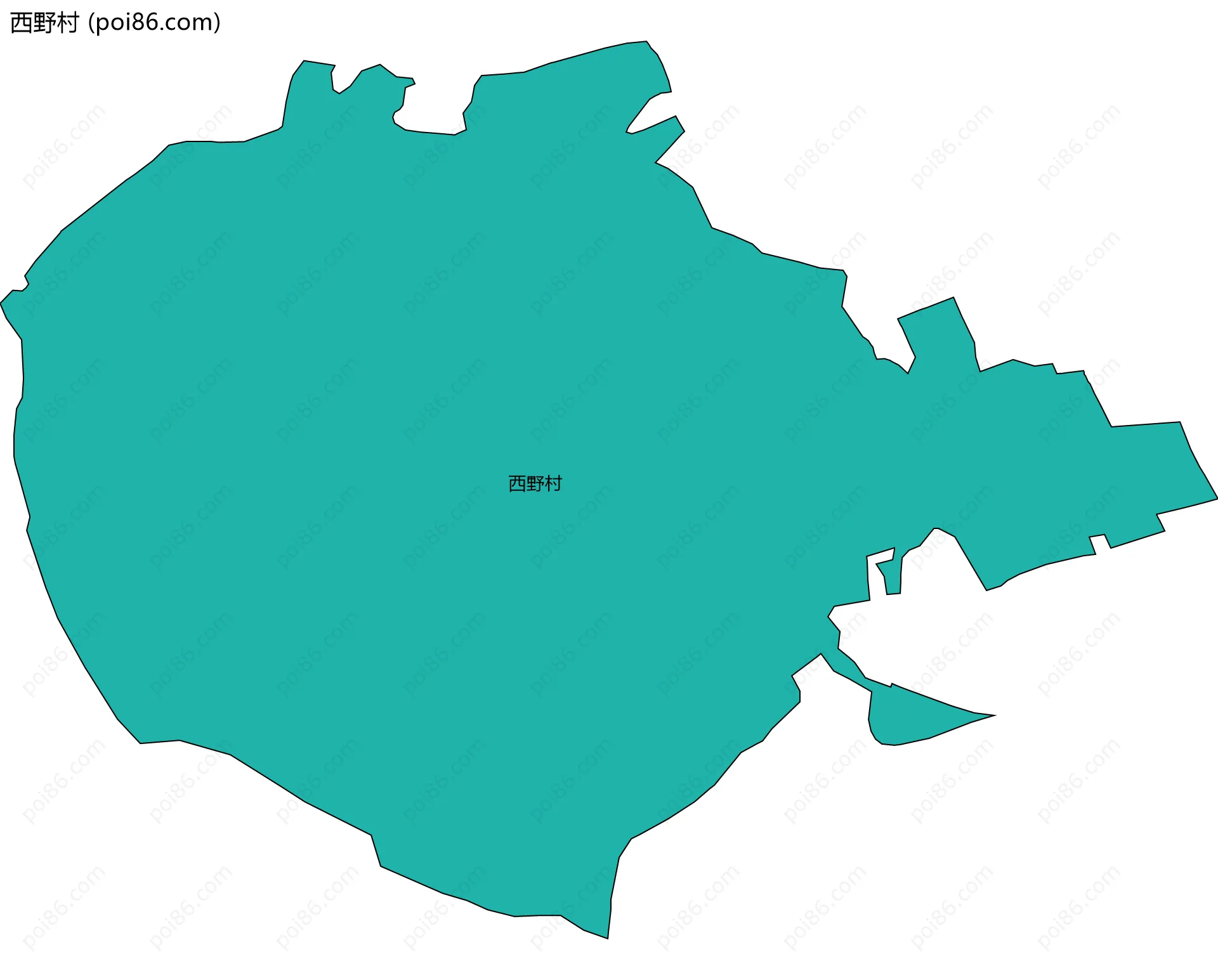 西野村边界地图