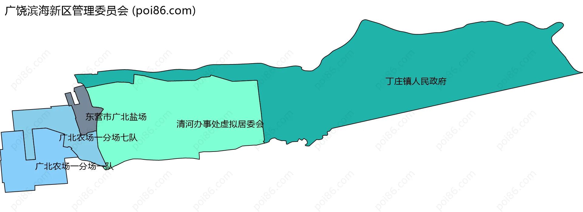 广饶滨海新区管理委员会边界地图(五级行政区划)