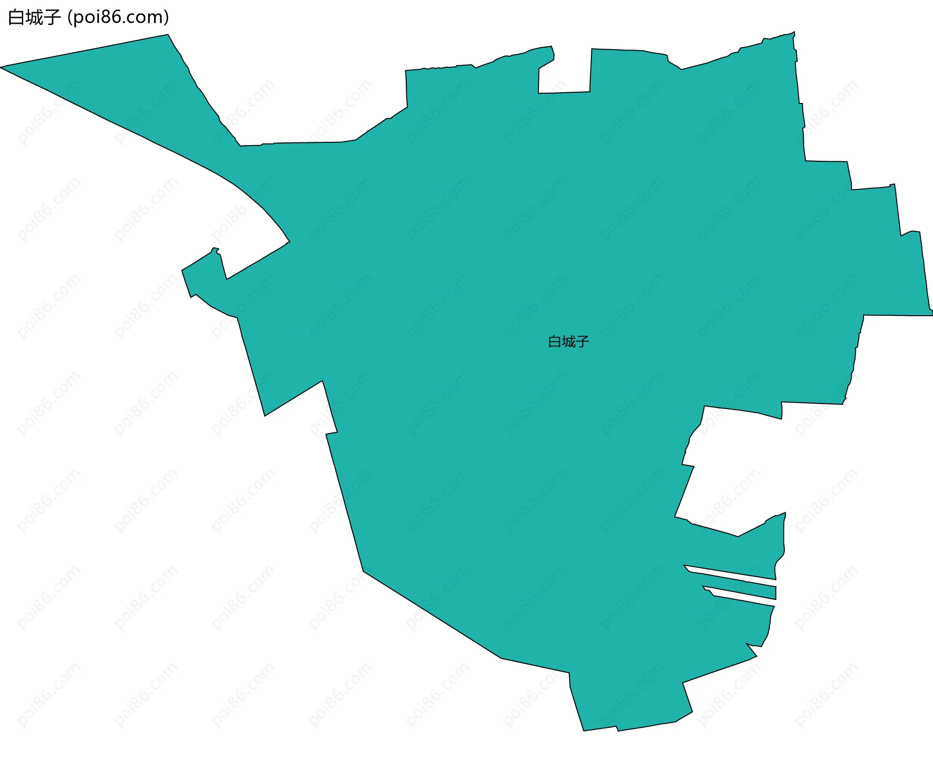 白城子边界地图