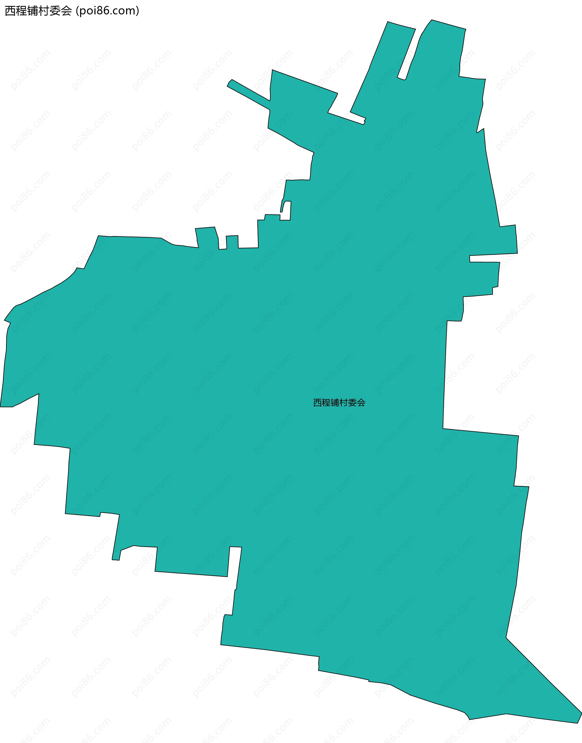 西程铺村委会边界地图